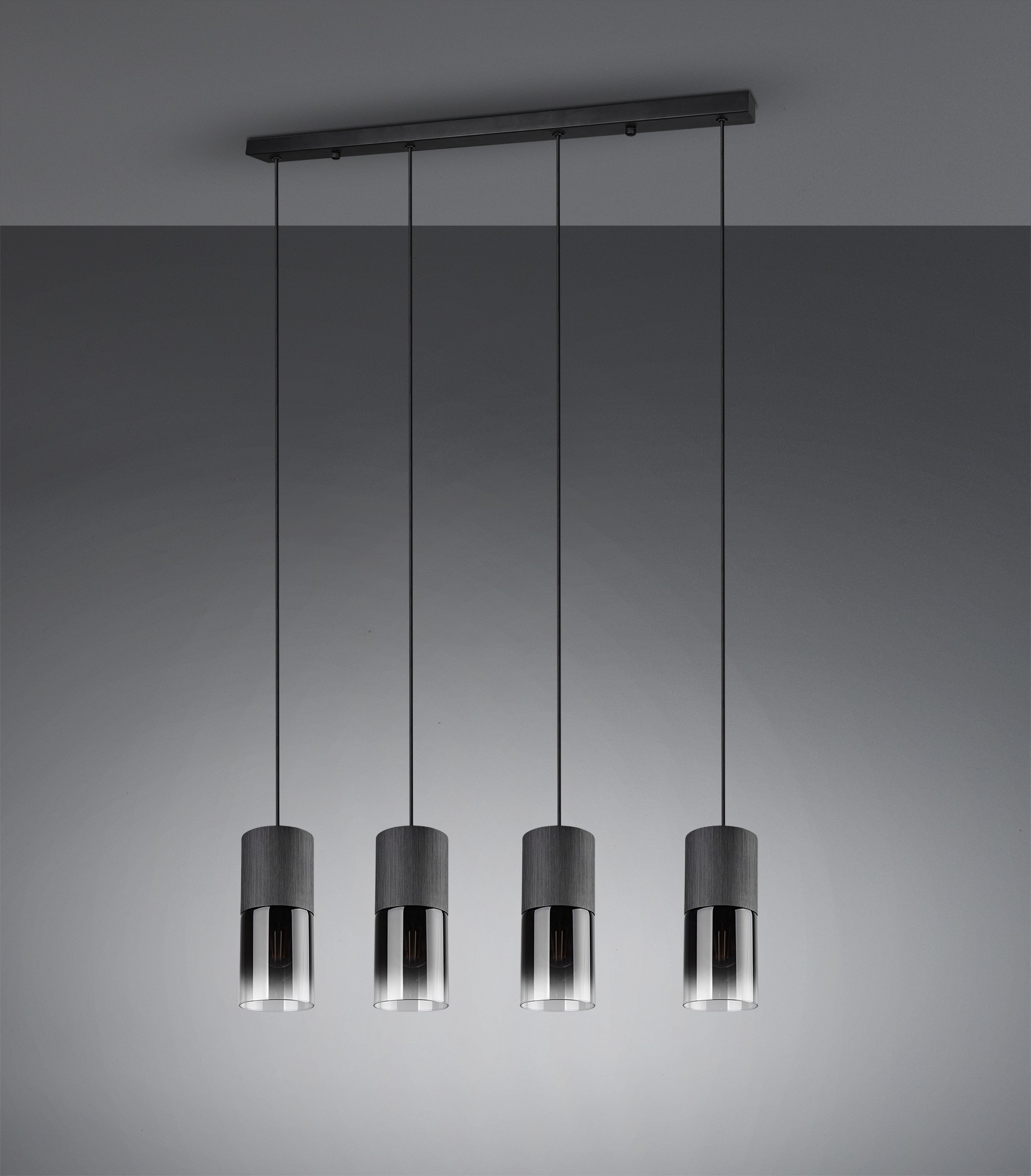 TRIO Leuchten Pendelleuchte »ROBIN«, 4 flammig, Leuchtmittel E27 | ohne Leuchtmittel, Hängelampe 4-flammig, höhenverstellbar, Glasschirme Ø 10 cm, Esszimmer
