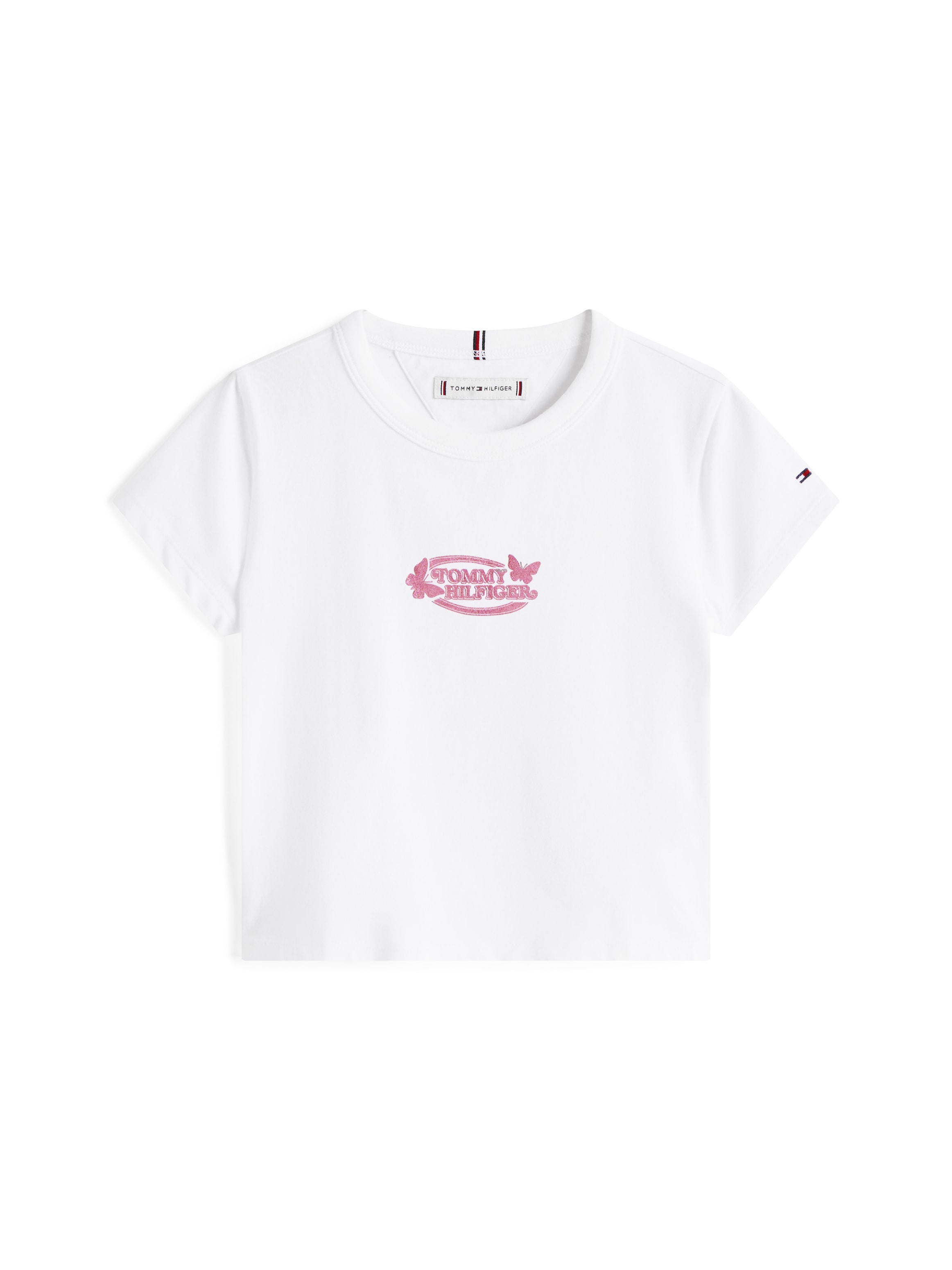 Tommy Hilfiger T-Shirt »BUTTERFLY GRAPHIC TEE SS«, für Kinder bis 16 Jahre, mit glänzendem Druck