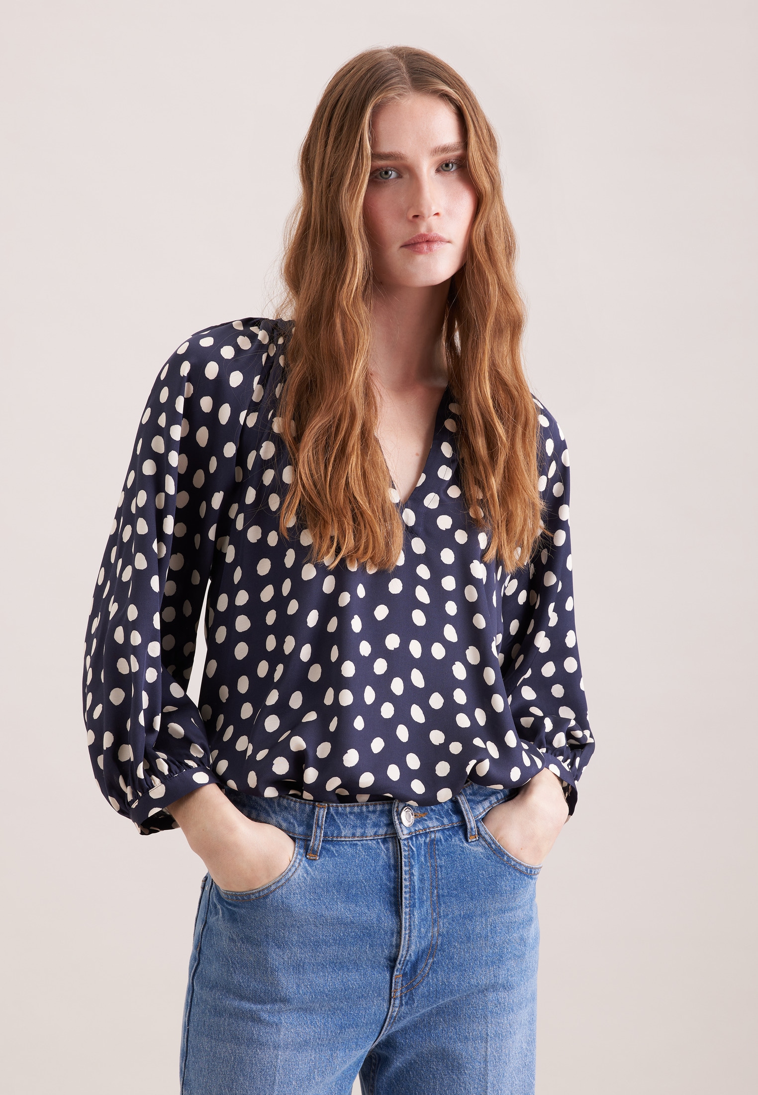 seidensticker Klassische Bluse Tunika Druck
