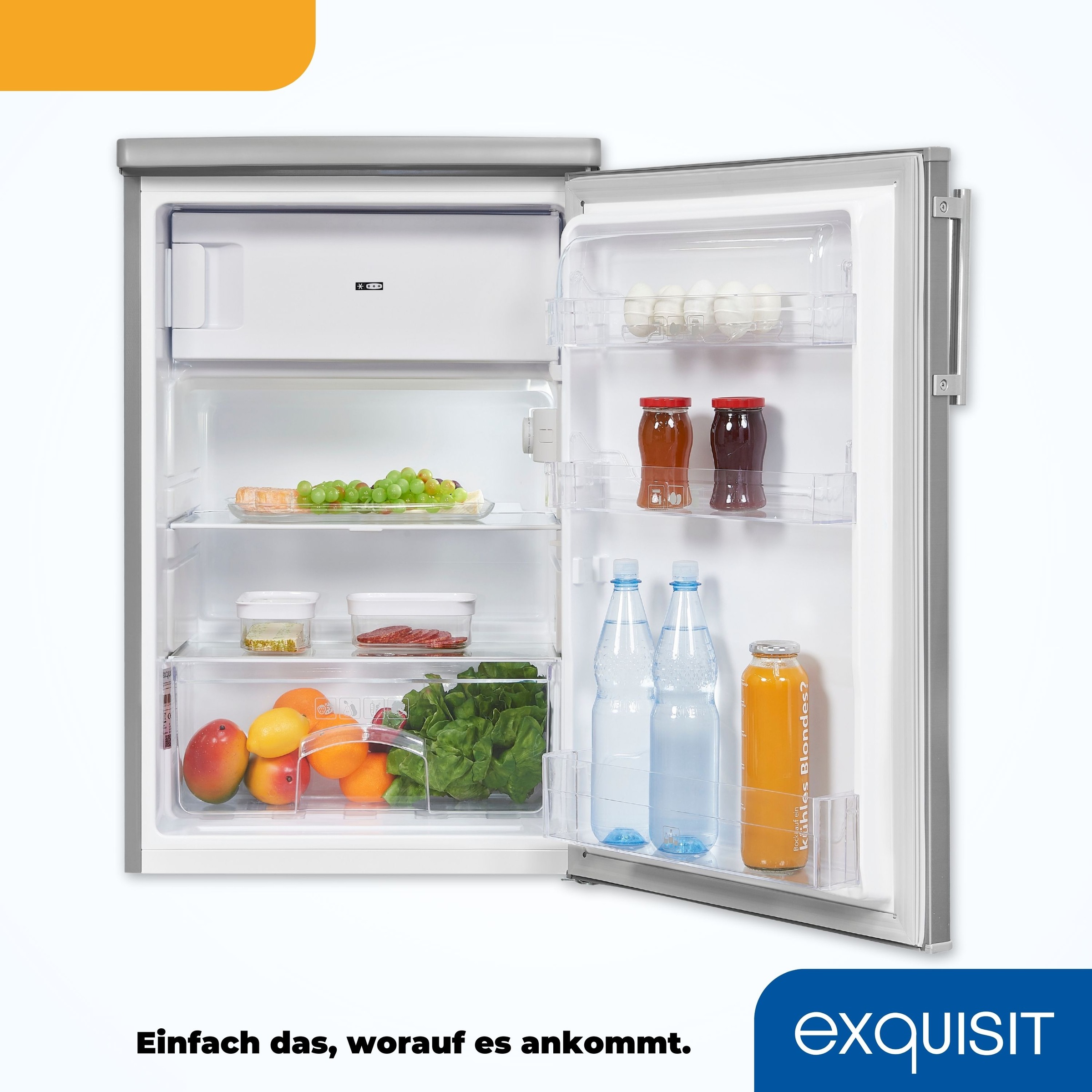 exquisit Kühlschrank »KS16-4-HE-040D inoxlook«, 109 Liter Nutzinhalt, stufenlose Temperaturregelung, 4 Sterne