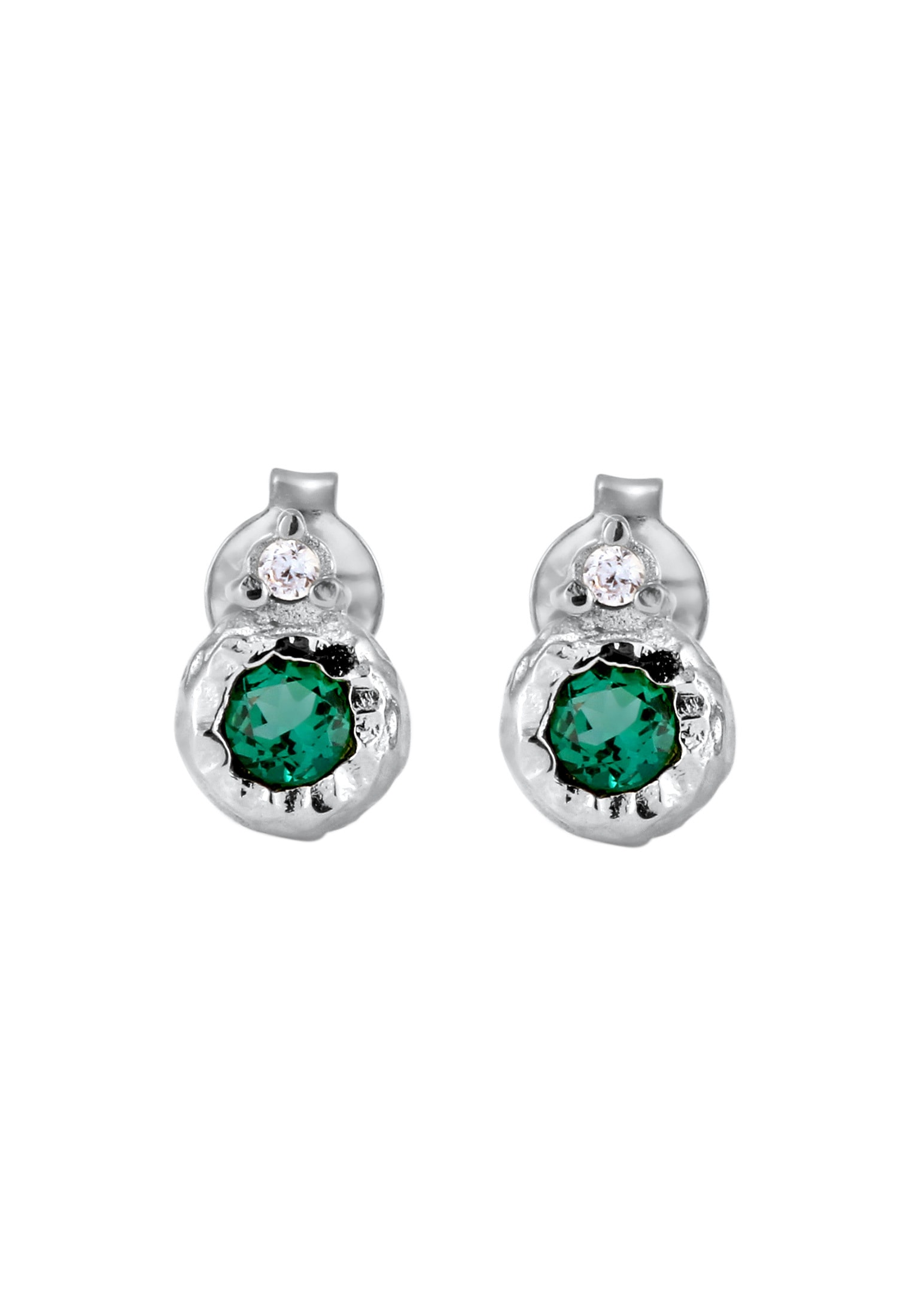 Elli Premium Paar Ohrstecker »Ohrringe Ohrstecker Zirkonia Synthetischer Smaragd Grün 925 Sterling Silber«