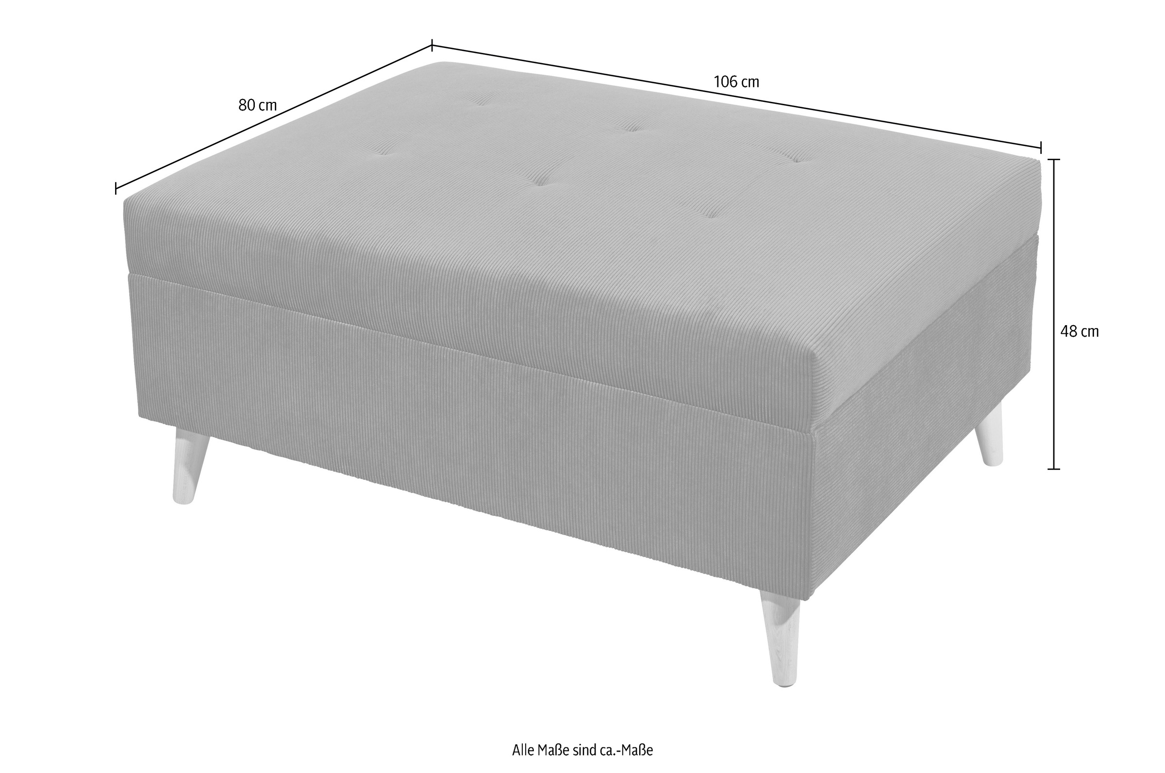 ED EXCITING DESIGN Ecksofa »Calanda L-Form« mit Hocker & 3 Zierkissen