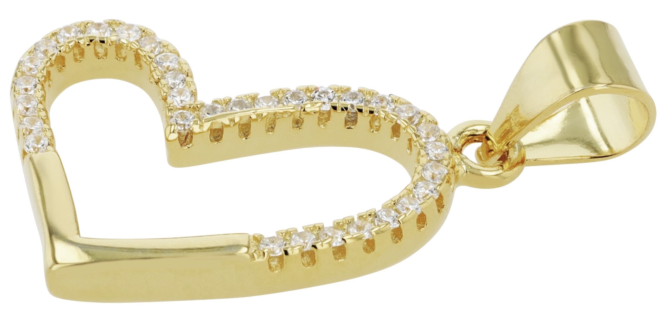 Adelia´s Herzanhänger »Damen Anhänger ¿ Herz Herzanhänger aus 925 Silber mit Zirkonia«