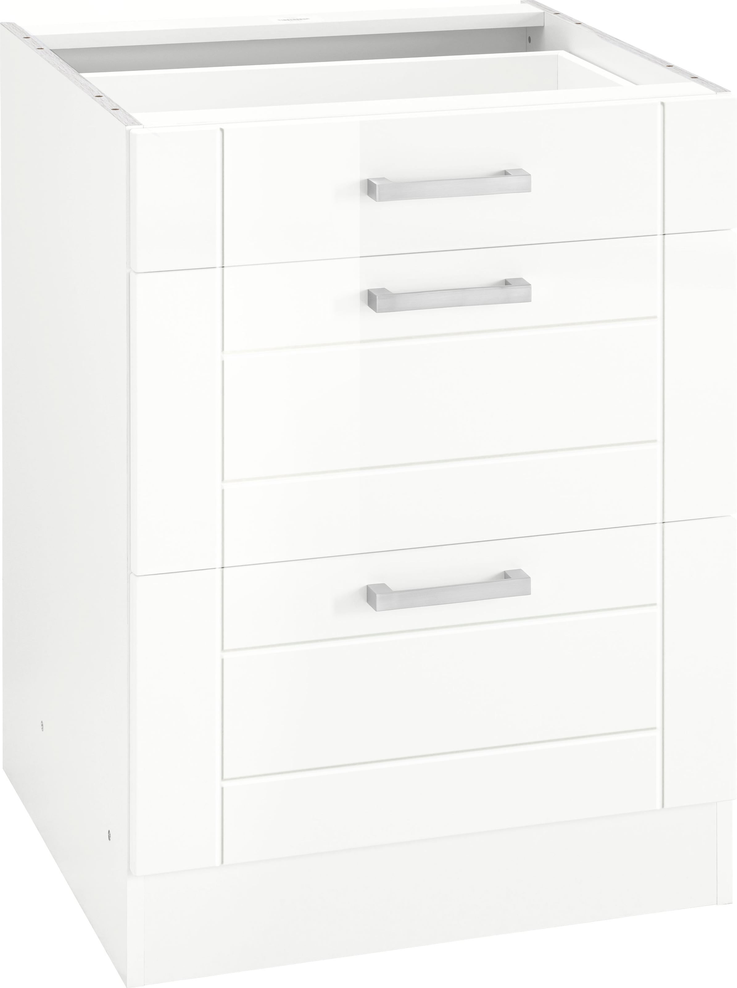 KOCHSTATION Auszugsunterschrank »KS-Tinnum« 60 cm breit, MDF-Fronten, Metallgriff, 1 Schubkasten, 2 Auszüge
