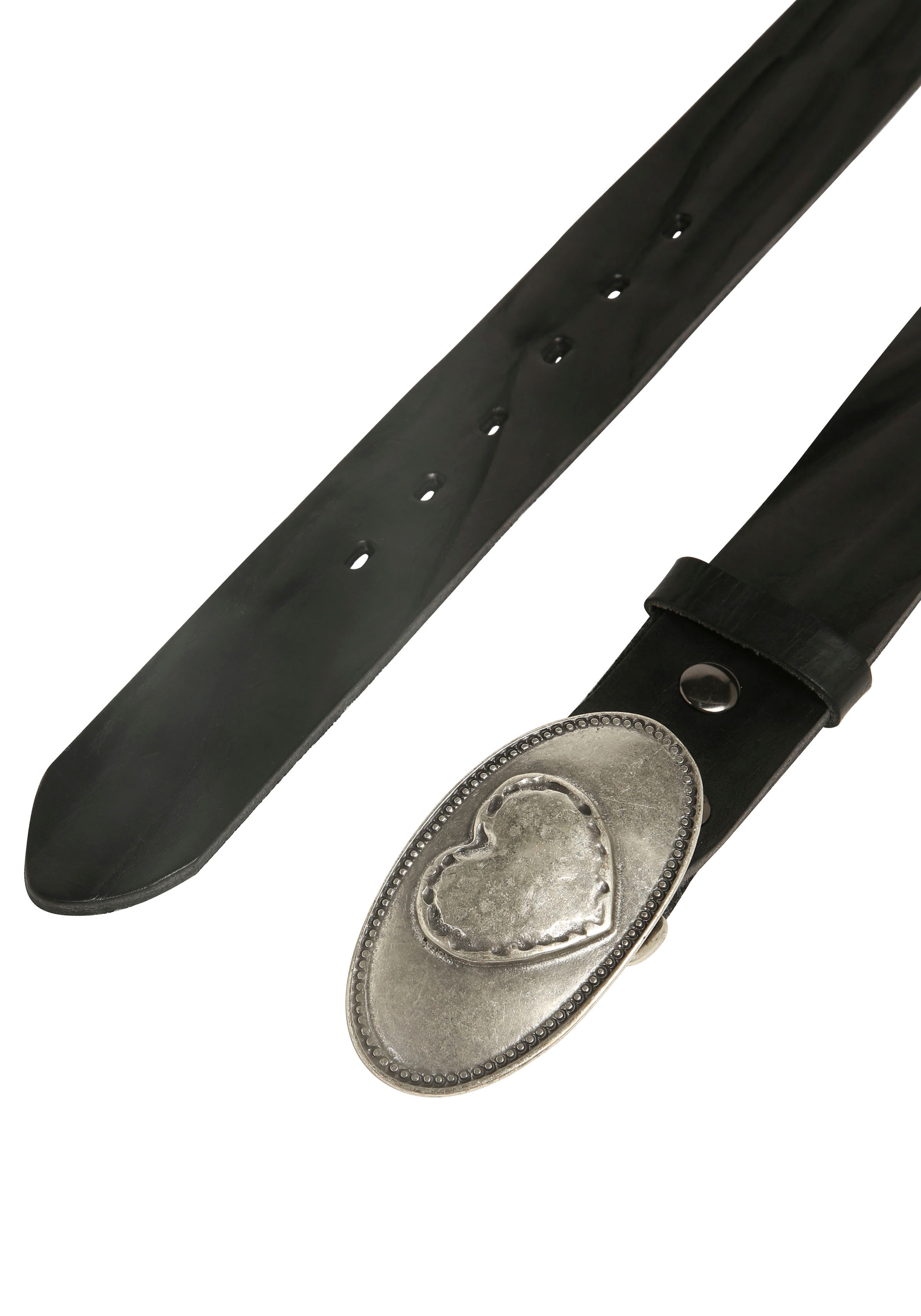 RETTUNGSRING by showroom 019° Ledergürtel, mit austauschbarer Schließe »Herz Oval Silber«
