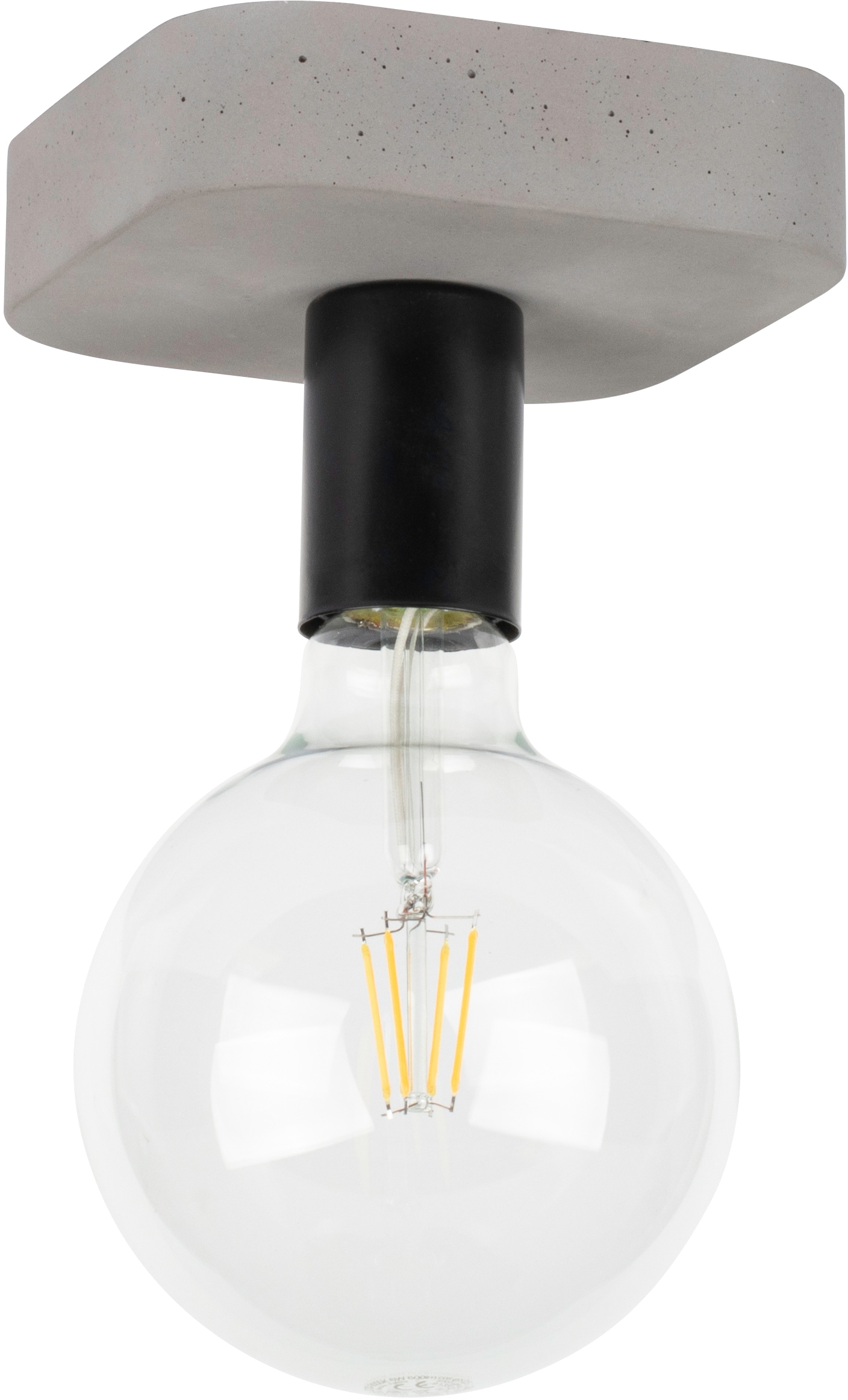 SPOT Light Deckenleuchte »FORTAN«, 1 flammig, Leuchtmittel E27 | ohne Leuchtmittel, Echtes Beton - handgefertigt, Ideal für Vintage-Leuchtmittel