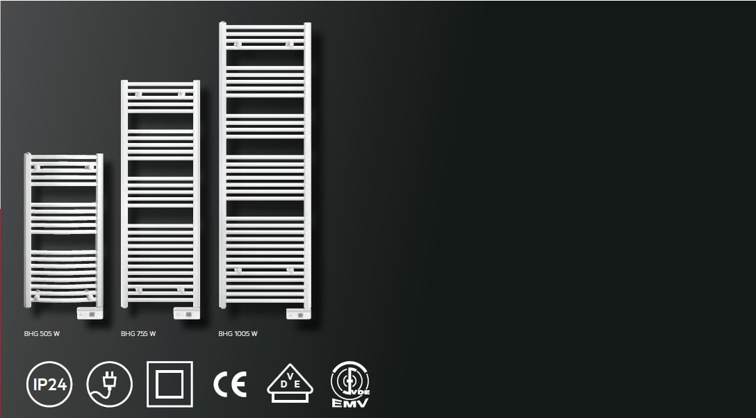 AEG Haustechnik Badheizkörper »BHG 1005 W, 1 kW, weiß«, Steckerfertig, LED