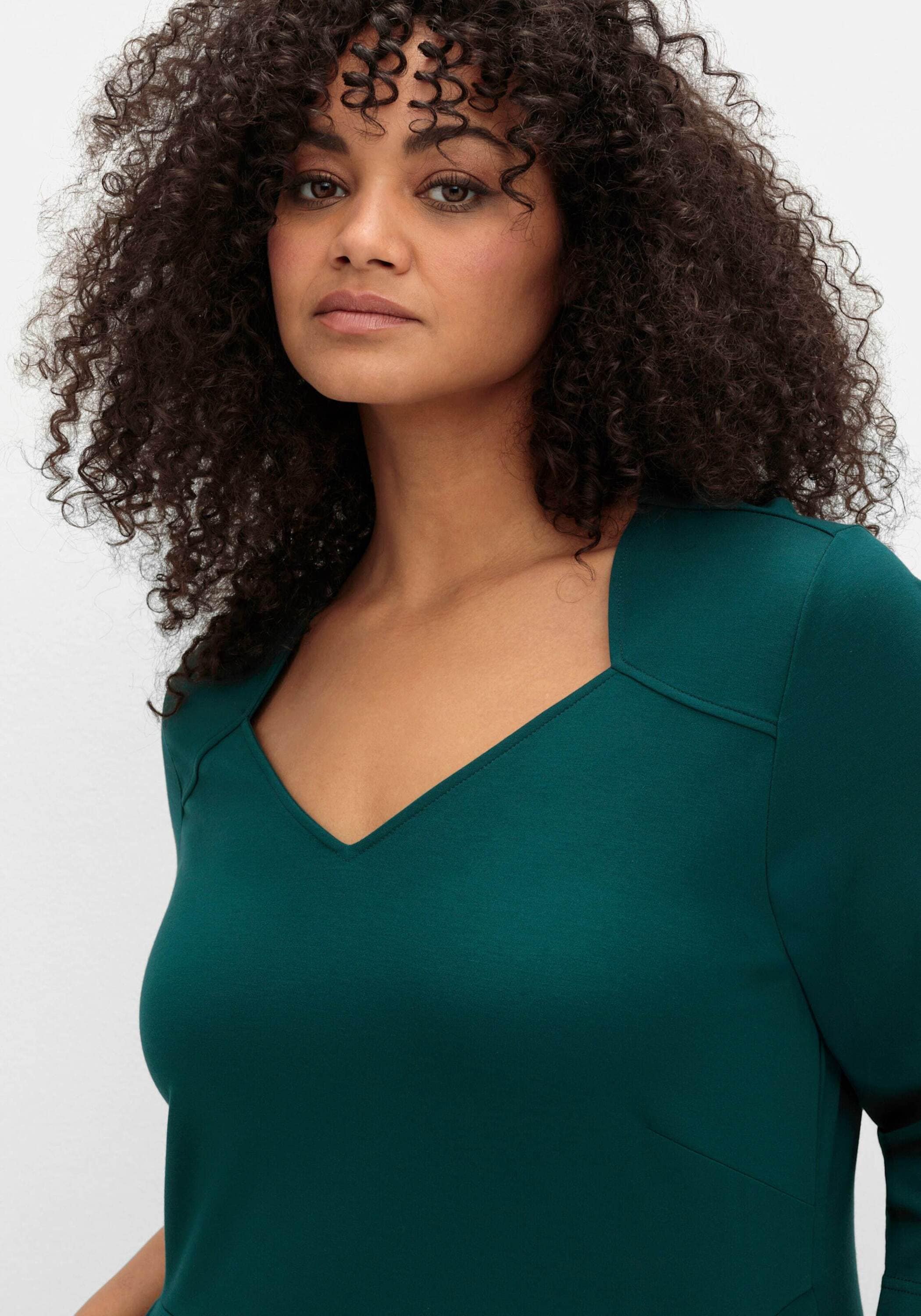 Sheego Shirtkleid »Kleid Etuikleid in Punto di Roma-Qualität« aus elastischer Punto-di-Roma-Qualität