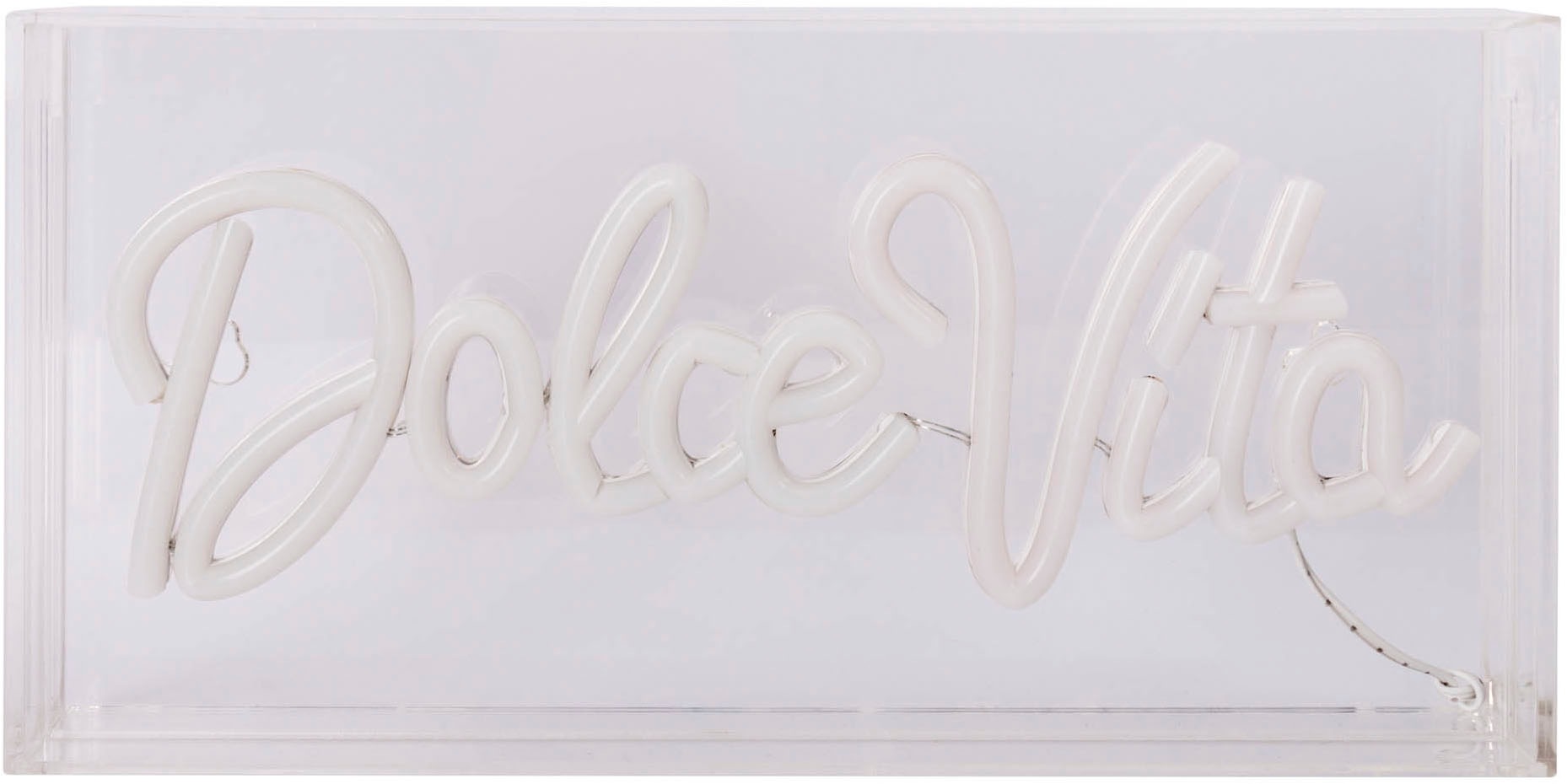 näve LED Dekolicht »DOLCE VITA« LED-Modul 1 Stk. blau | rot Schriftzug beleuchtet blau rot, Tisch- Wandfunktion, transparent, USB