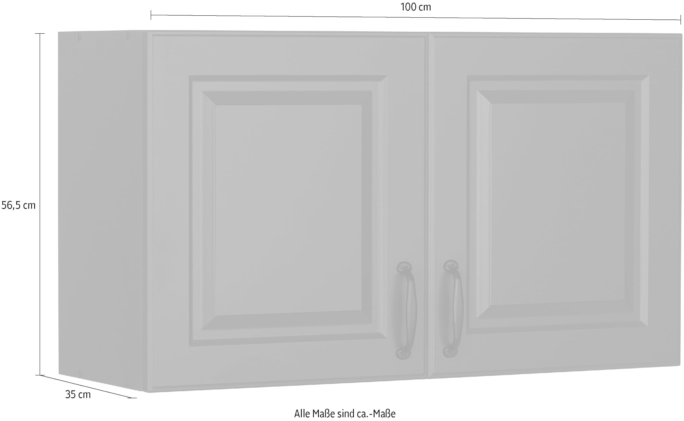 wiho Küchen Hängeschrank »Erla«, 100 cm breit mit Kassettenfront