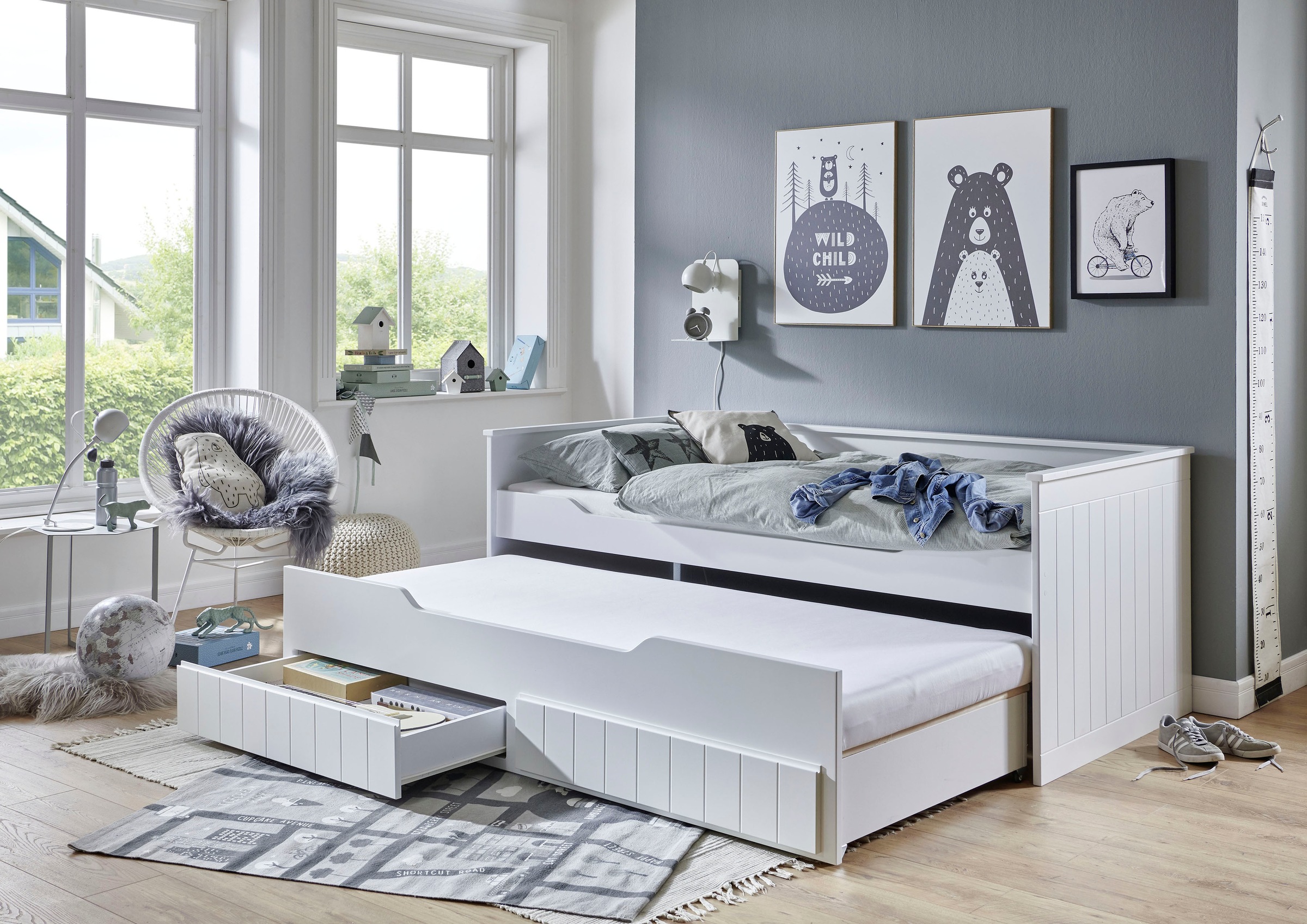 Relita Funktionsbett »Ronny«, mit 2 Liegeflächen, inkl. Rolllattenrost und 2 Schubladen
