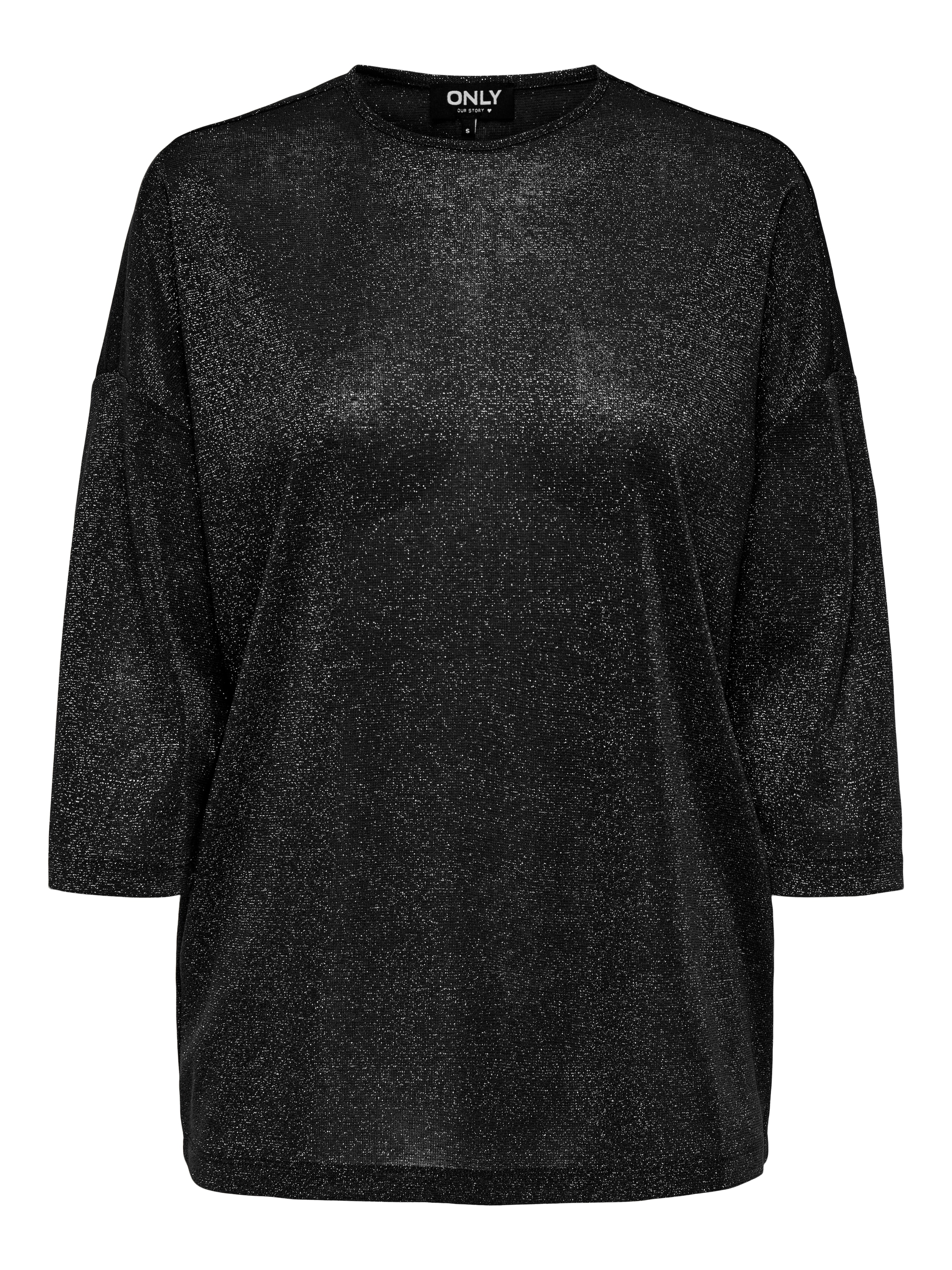 ONLY 3/4-Arm-Shirt »ONLSILVERY GLAMOUR LUREX 3/4 TOP JRS« mit Glitzer-Effekt