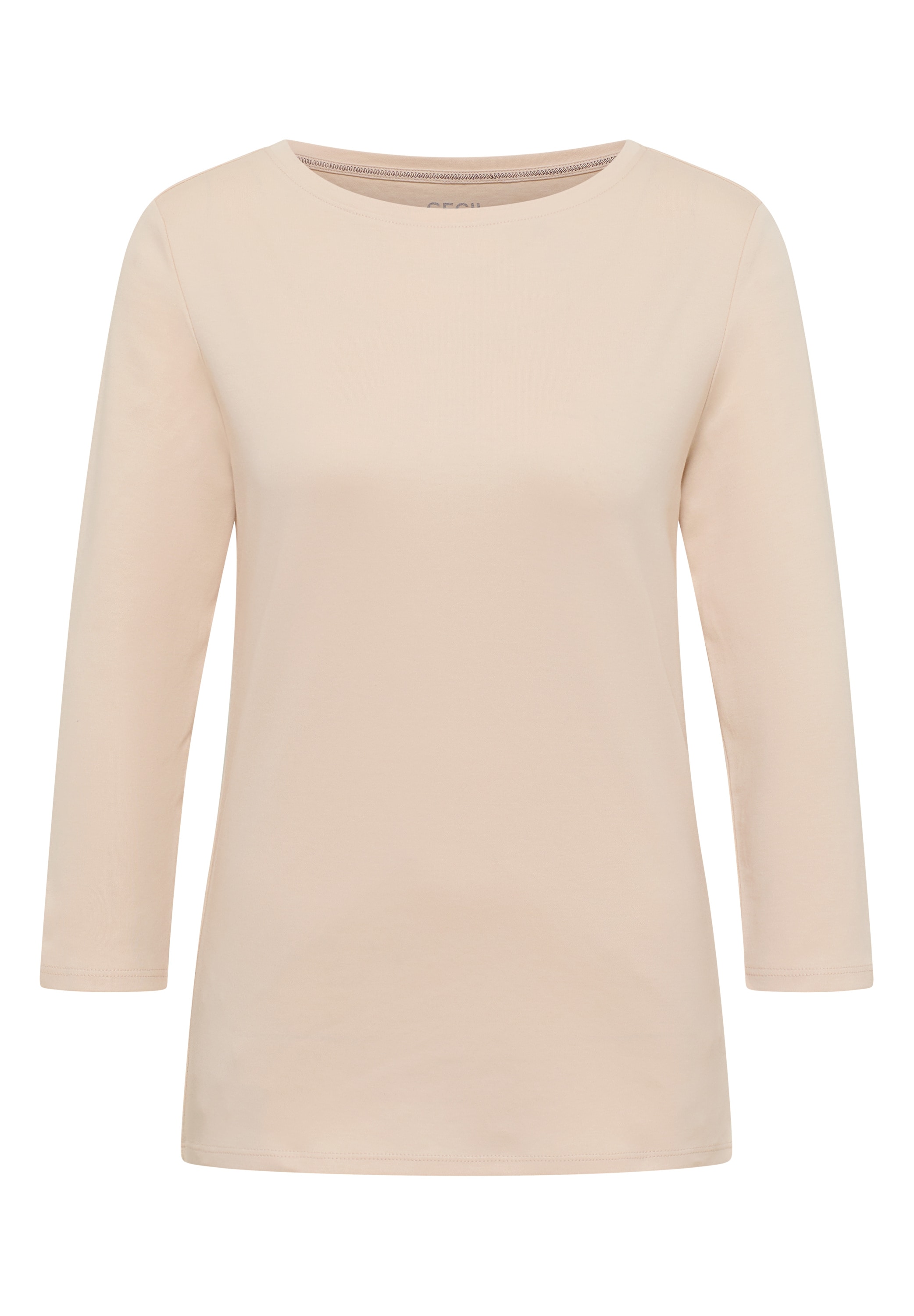 Cecil 3/4-Arm-Shirt »Basic Boatneck« mit U-Boot-Ausschnitt, unifarben
