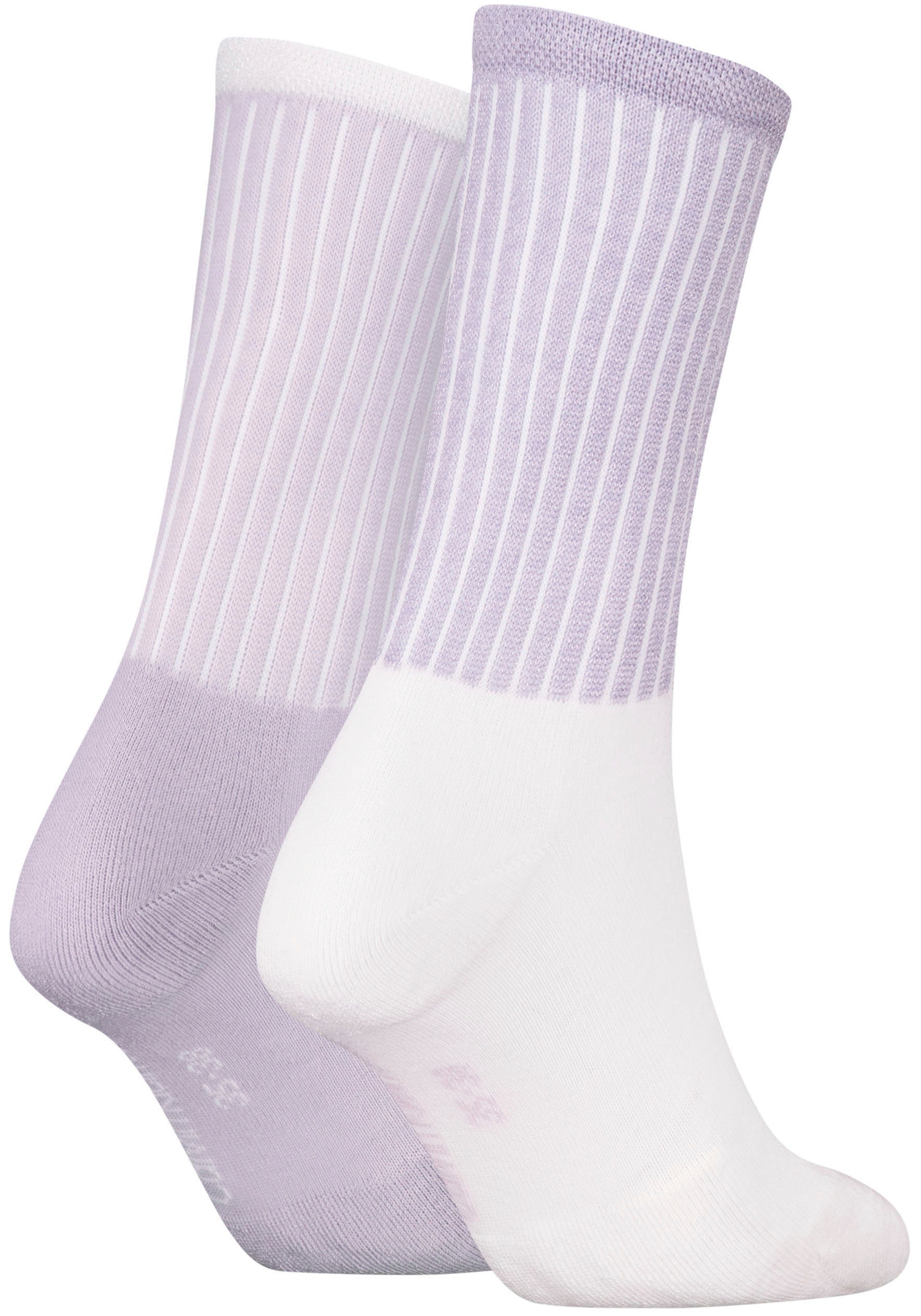 Calvin Klein Jeans Socken »CKJ WOMEN SOCK 2P GLOSSY RIB«, (2 Paar, 2 Paar), mit Logostickerei
