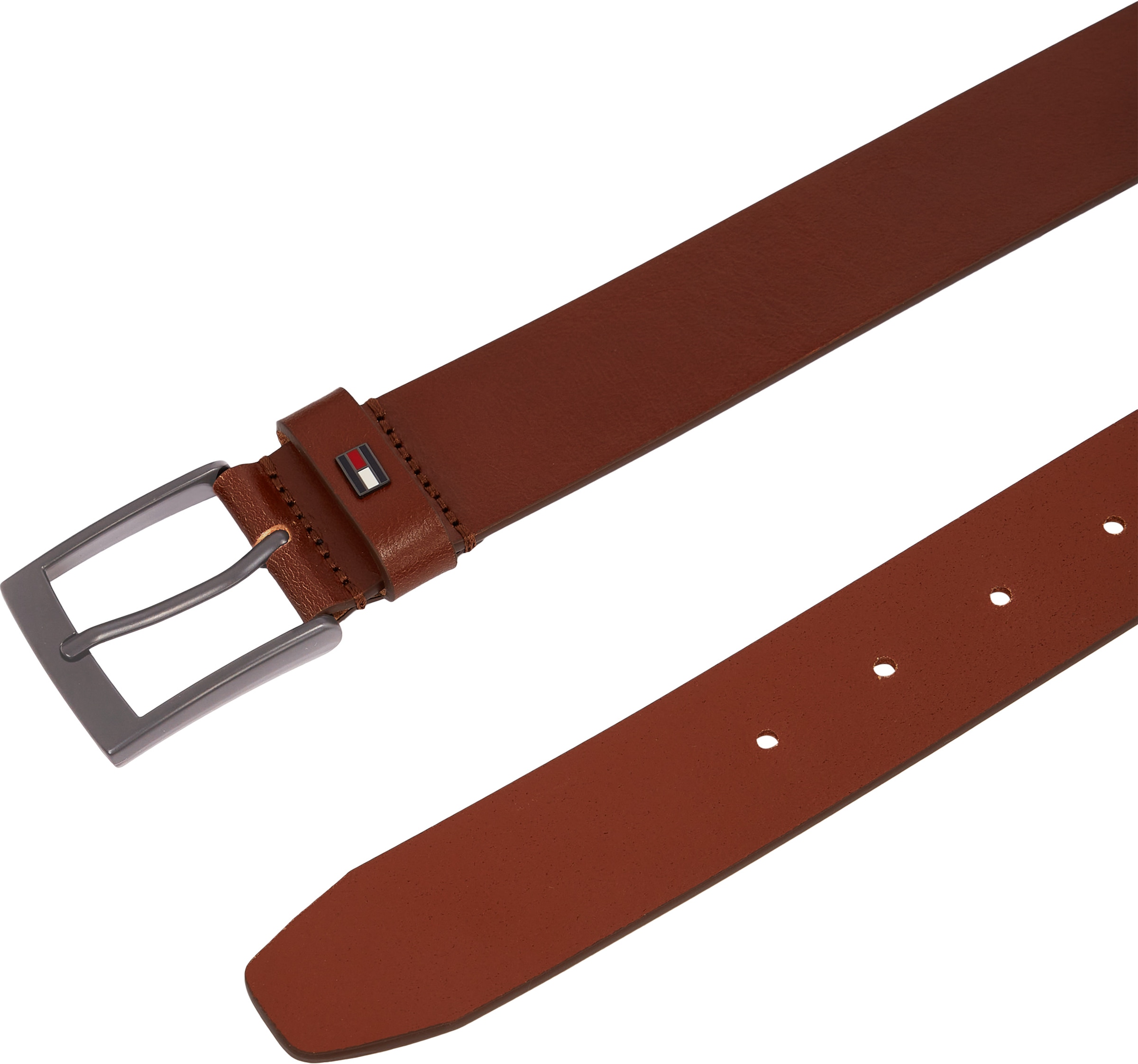 Tommy Hilfiger Ledergürtel »ADAN 3.5 cm breit EXT« Metalllogopatch, Einfachdornschnalle