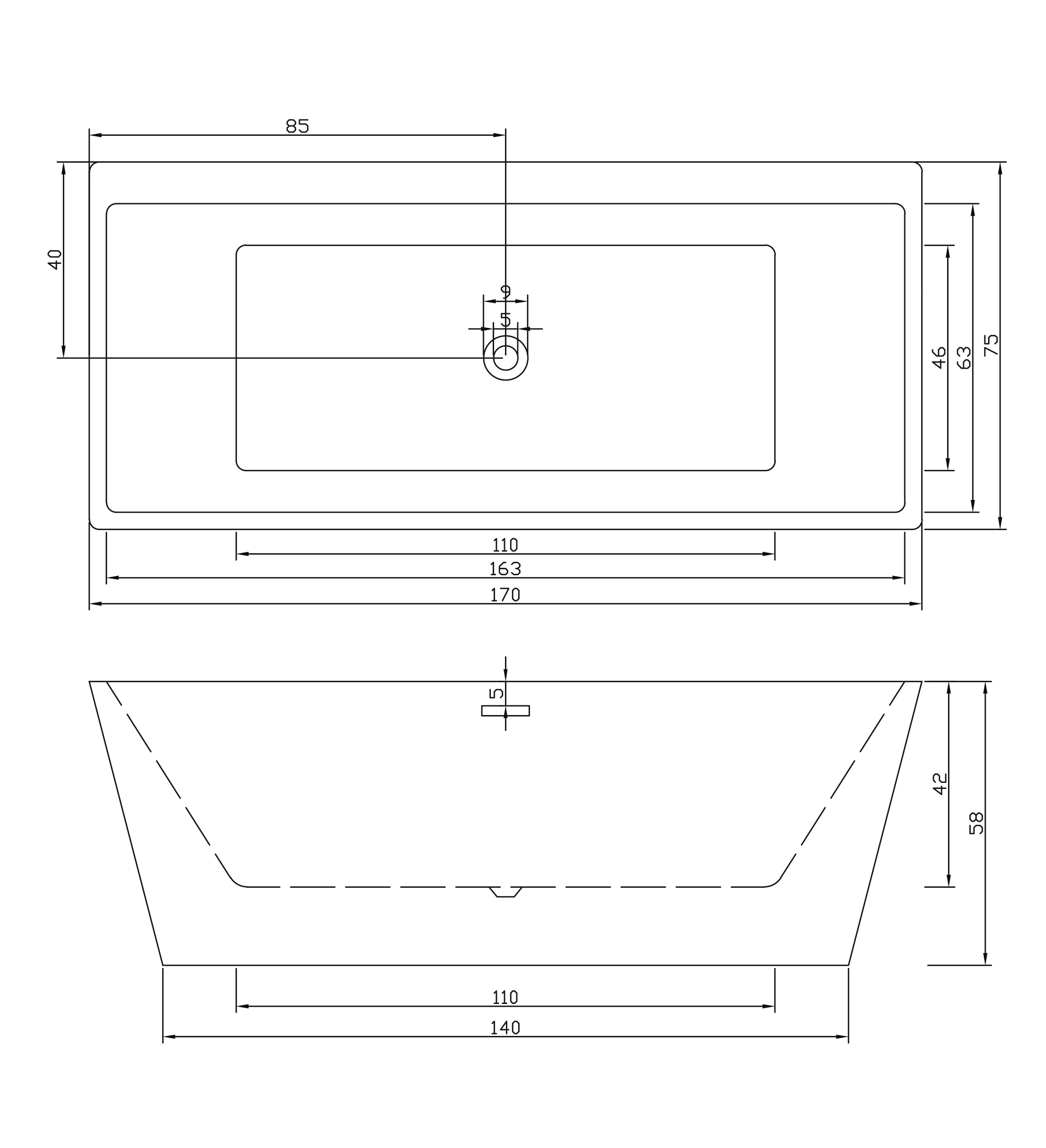 Sanotechnik Badewanne »Style«, doppelwandig