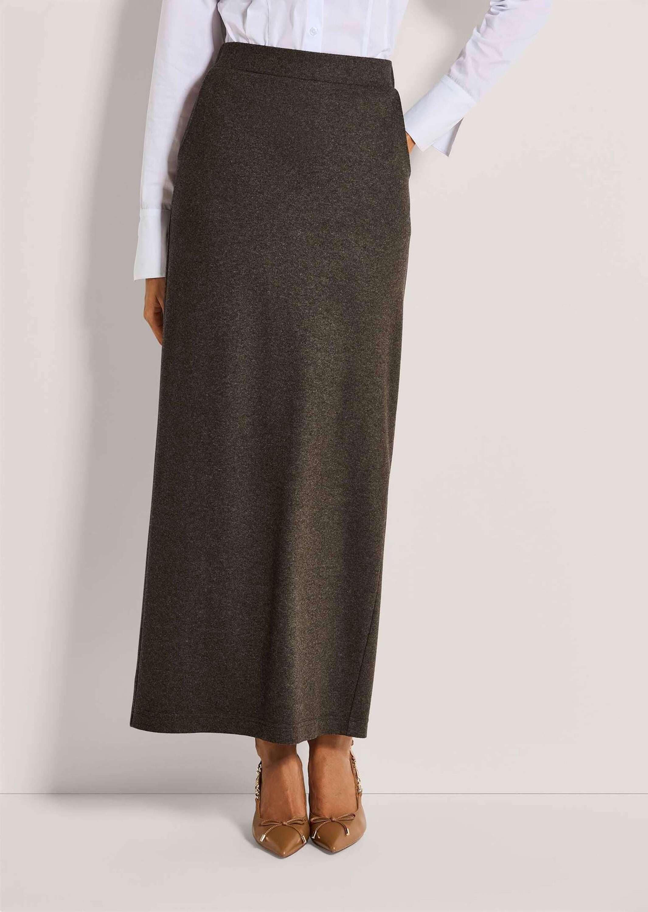 MADELEINE Midirock »Jerseyrock Maxirock mit Schlupfbund« Gehschlitz