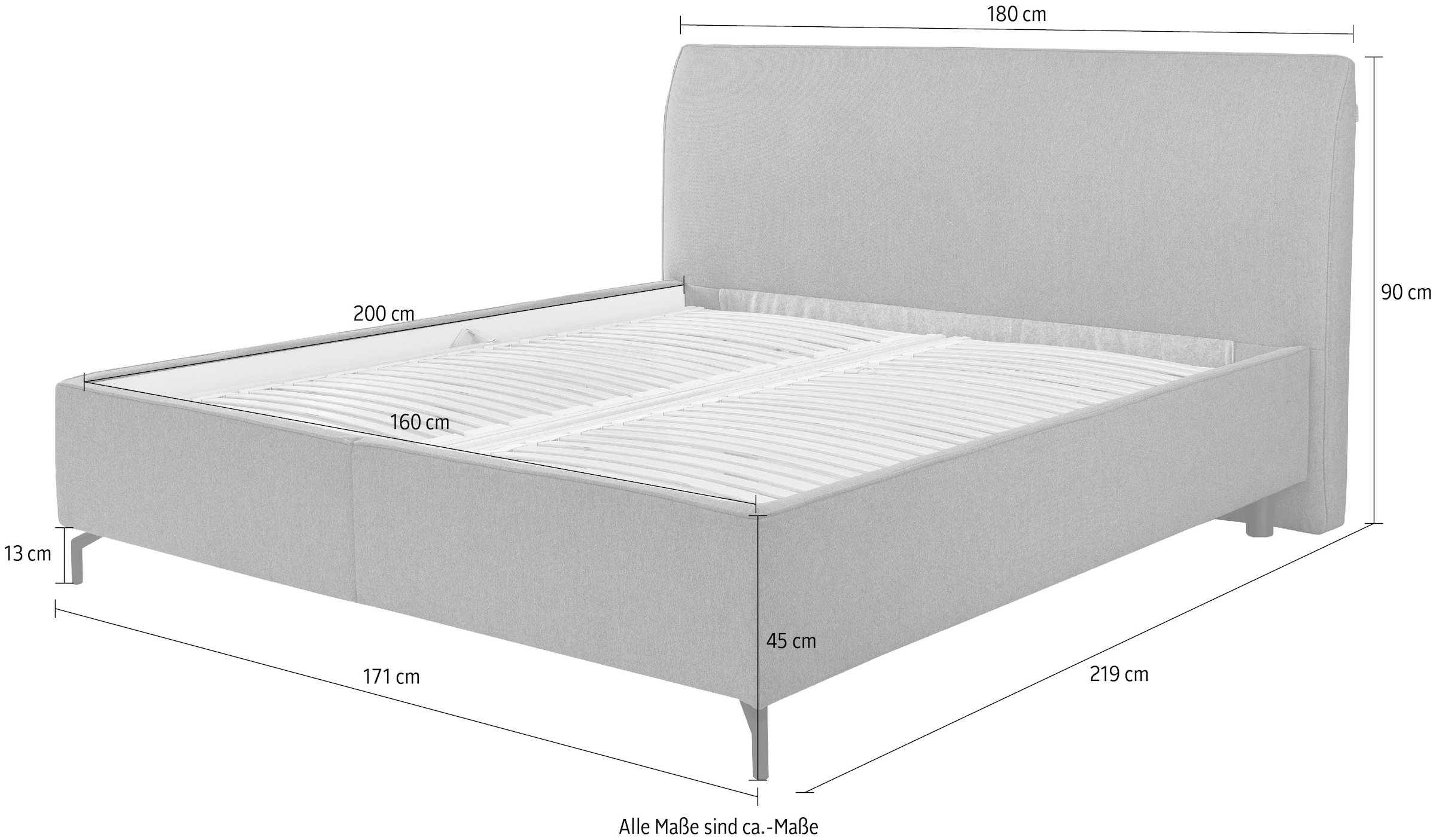 alina Stauraumbett »Serina Comfort« inkl. Lattenrost, diverse Ausführungen