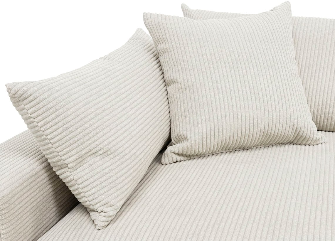 OTTO home Ecksofa »Cosy Lounge L-Form, Breite 333 cm« Mega-Sofa mit Cordstoff bezogen, mit Federkern & 4 Zierkissen