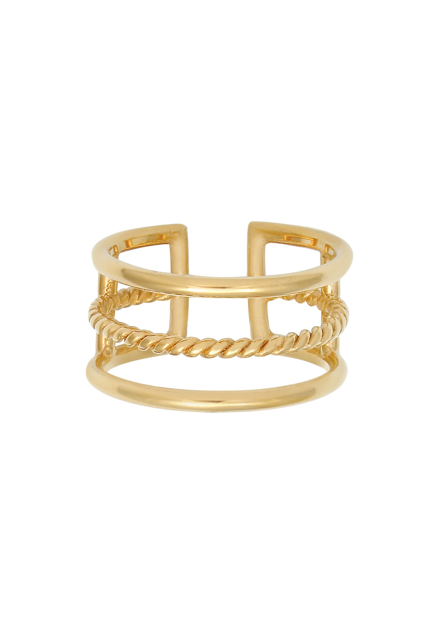 Elli Silberring »Ring Offen Verstellbar 3-reihig Breit 925 Silber«
