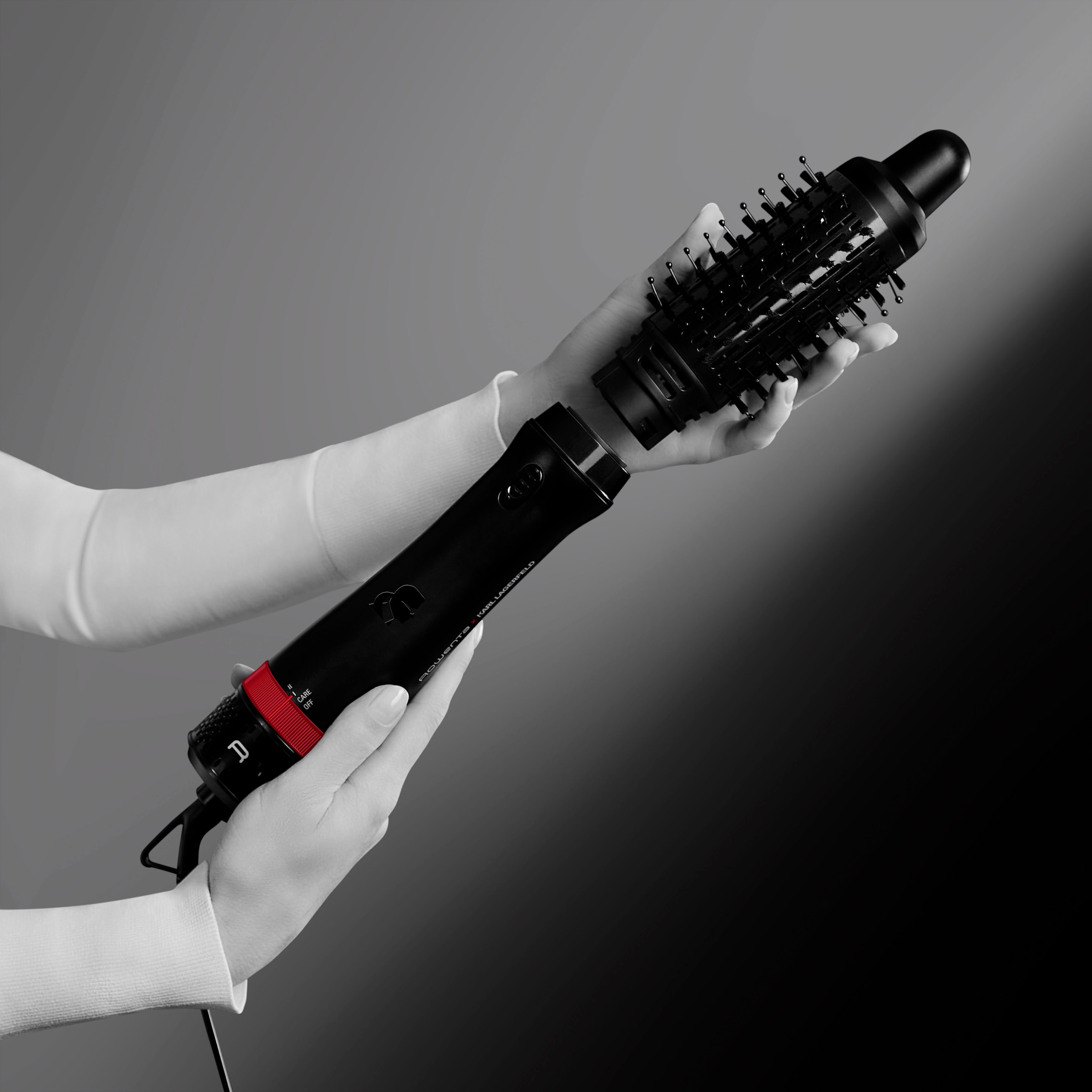Rowenta Warmluftbürste »Rowenta x Karl Lagerfeld Express Style Warmluftbürste, 5-in-1 Bürste«, 5 Aufsätze, Keratin & Glow-Beschichtung, konstanter Luftstrom, CF635L