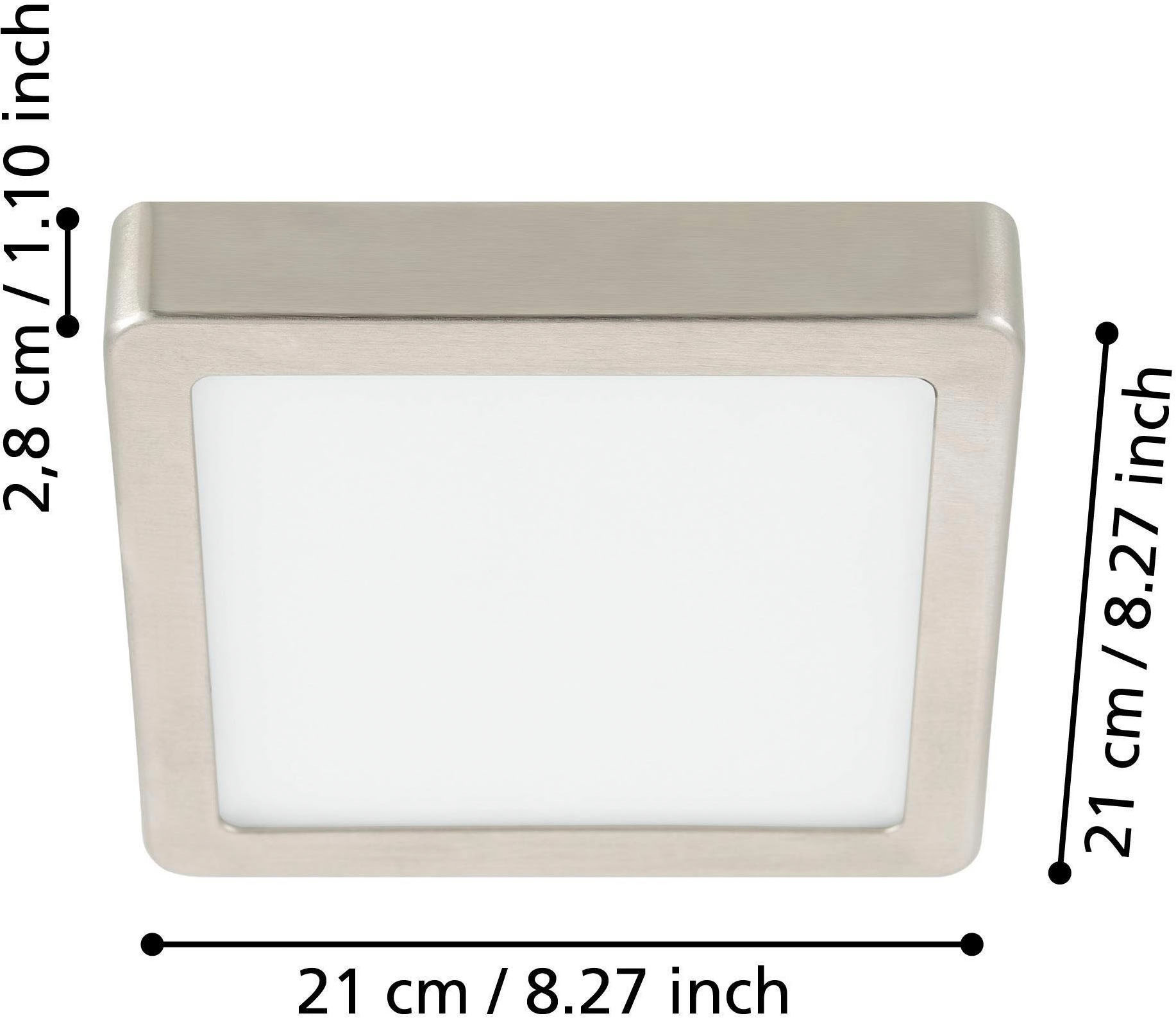 EGLO Aufbauleuchte »Fueva 5 Deckenleuchte, Stahl und Kunststoff, Wohnzimmerlampe, Lampe« LED-Modul 1 Stk. Neutralweiß Aufbauleuchte, Deckenlampe in Nickel-Matt, Weiß, LED Aufbaulampe