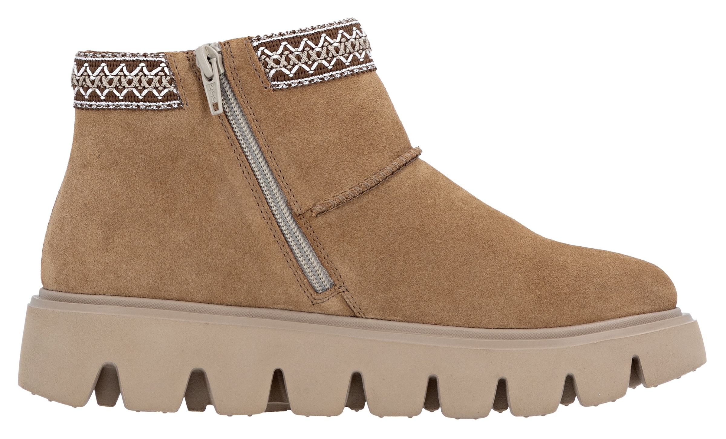 RIEKER Sport Winterboots  Plateauboots, Stiefelette mit Textileinfass im Ethno-Look