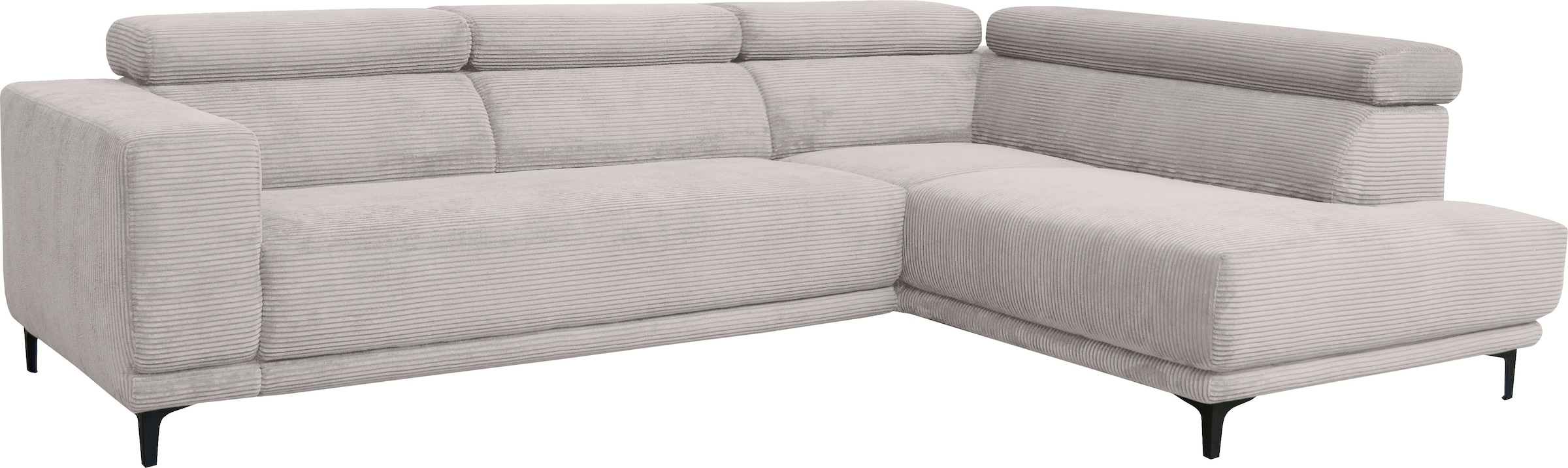 alina Ecksofa »Hikari«, wahlweise mit Sitzvorzug, in modernem Cordstoff, Breite 302 cm