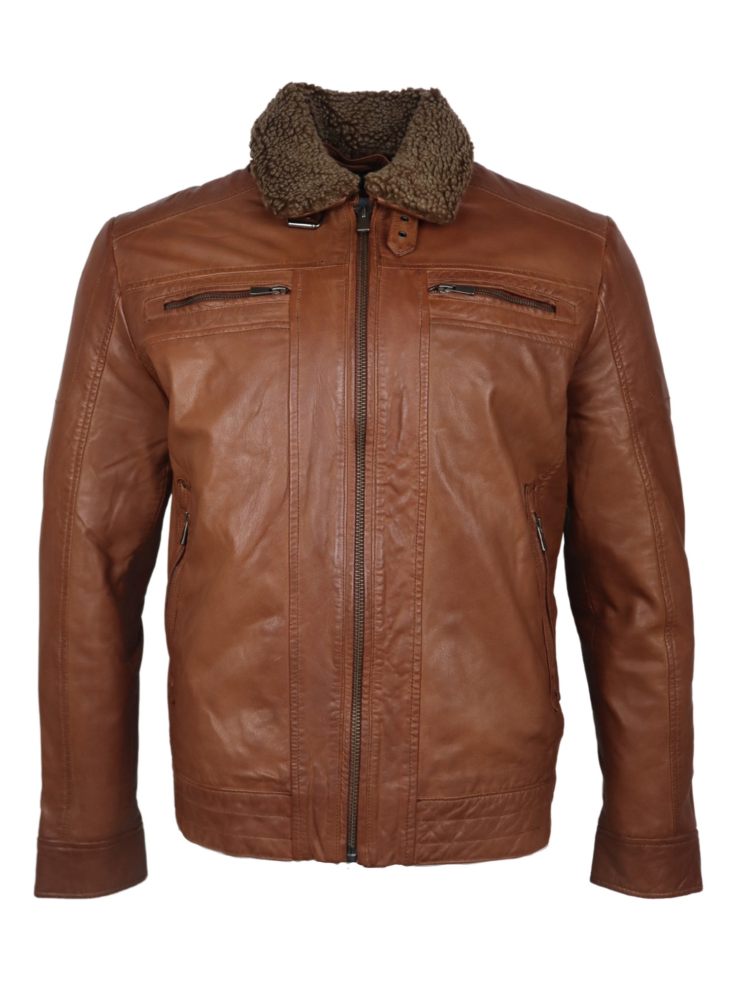 RICANO Lederjacke »Lederjacke Dino« ohne Kapuze Handgefertigt aus echtem Leder