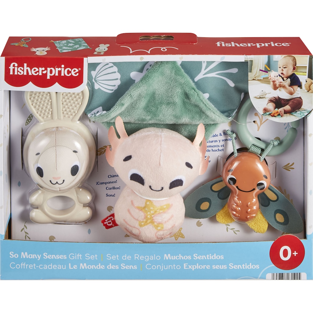 Fisher-Price® Greifspielzeug »Geschenkset: Sensorische Erlebnisse«, (Set, 4 tlg.), mit 4 sensorischen Spielzeugen