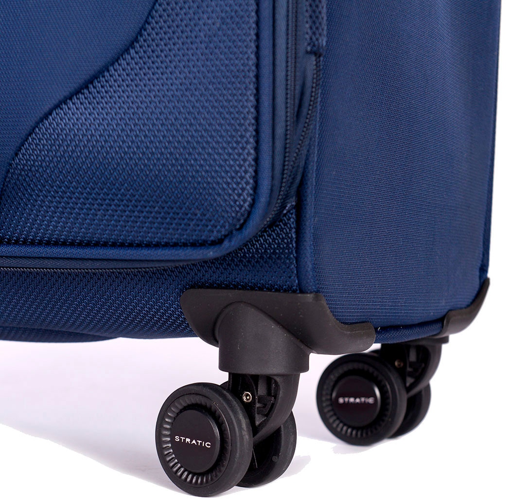 Stratic Weichgepäck-Trolley »Mix M, blue«, 4 Rollen, Reisekoffer Reisegepäck Aufgabegepäck TSA-Zahlenschloss