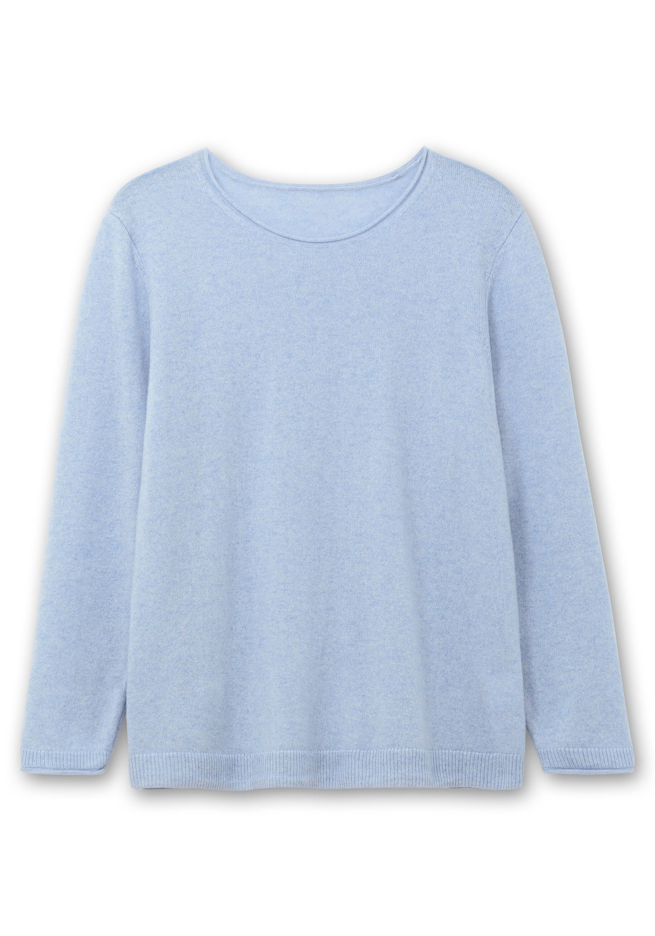 Sheego Rundhalspullover »Pullover aus reinem Kaschmir, mit Rollkanten«, aus reinem Kaschmir, mit Rollkanten