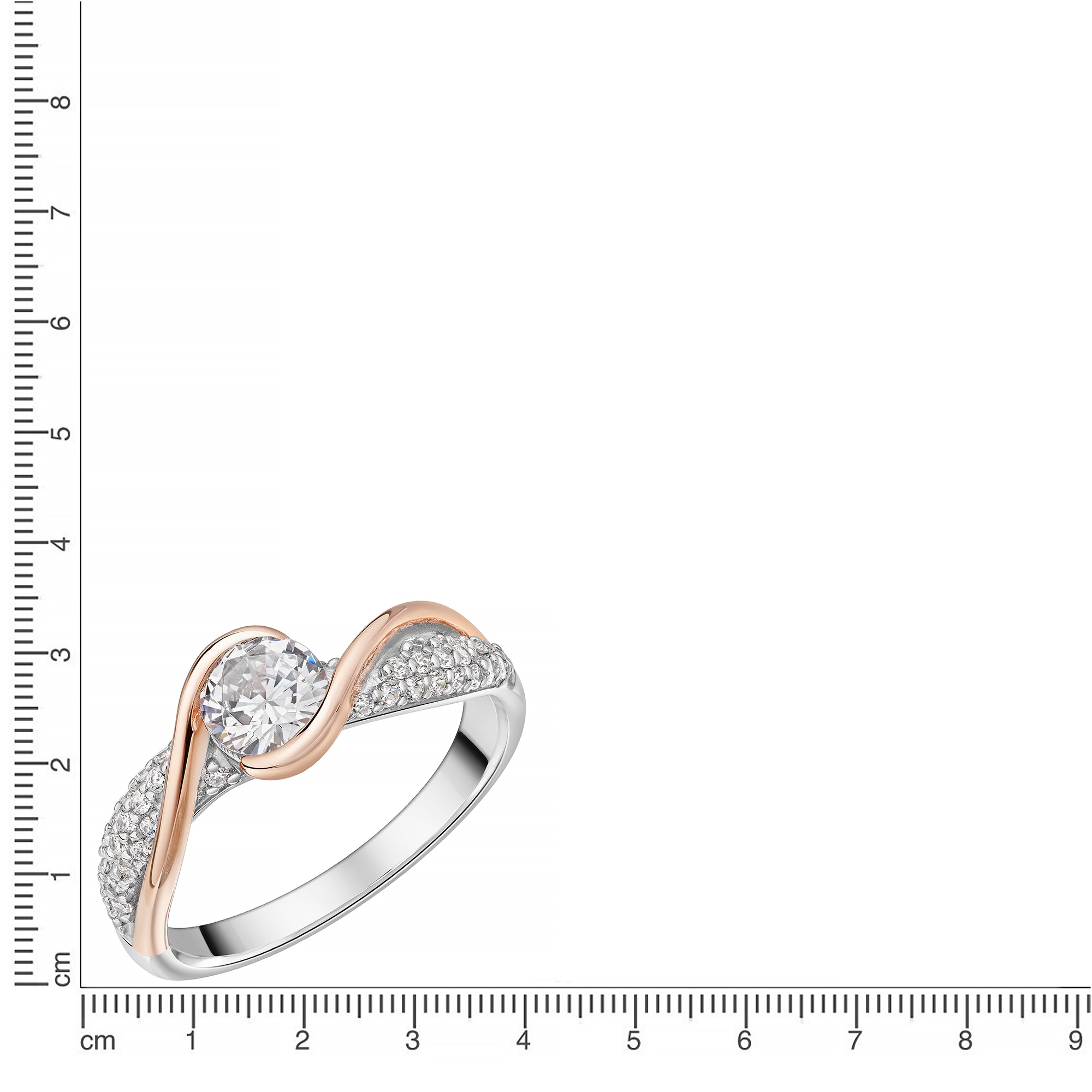 Firetti Fingerring »Schmuck Geschenk Silber 925 Damenring Ring bicolor« mit Zirkonia (synth.)