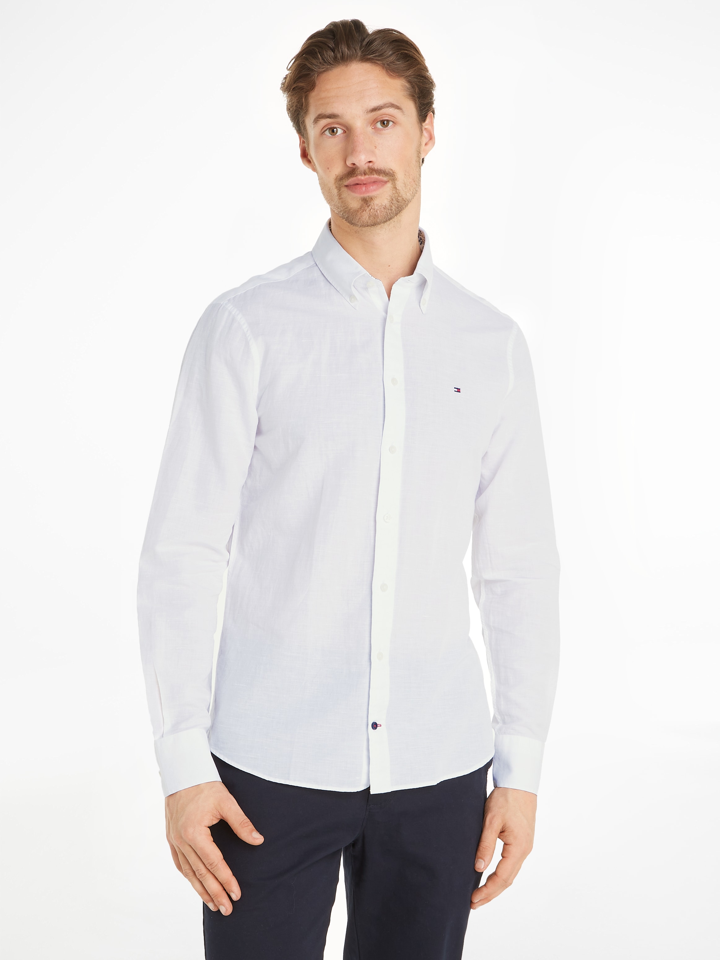 Langarmhemd »CL W-CO LINEN SOLID SF SHIRT«
