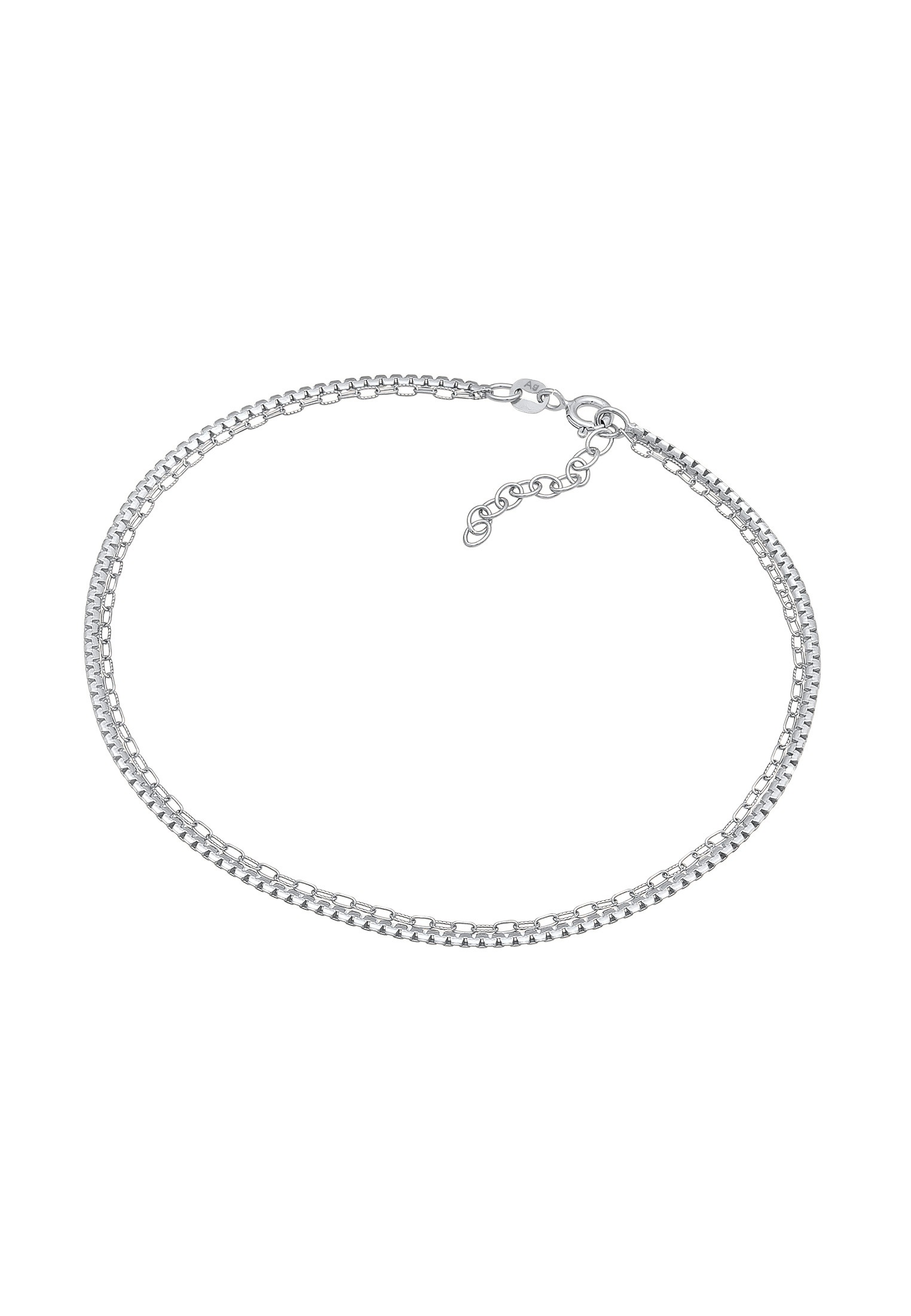 Elli Fußkette »Fußschmuck Schlangenkette Glieder Basic Layer 925 Silber«