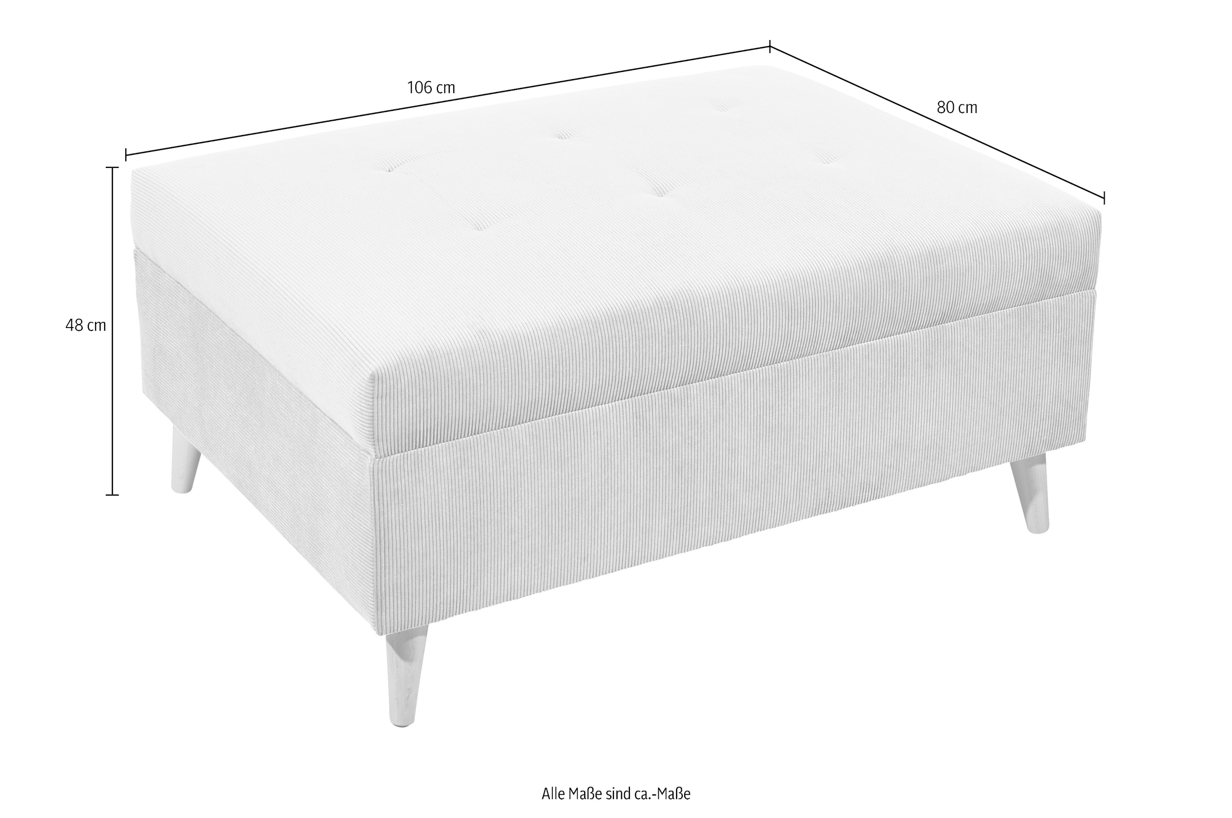 ED EXCITING DESIGN Ecksofa »Calanda L-Form«, mit Hocker & 3 Zierkissen
