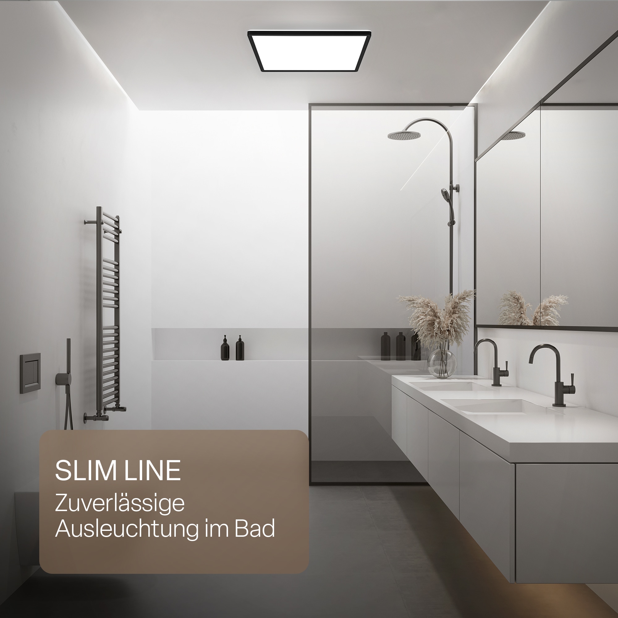 B.K.Licht LED Panel »SHALLOW« LED-Board 1 Stk. Neutralweiß 42x42x3 cm, Badlampe, Badezimmer, Küche, Wohnzimmer