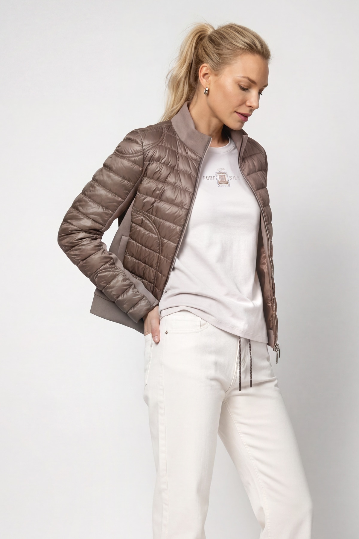Monari Steppjacke »Jacke Stepp + Neopren« ohne Kapuze Regular fit mit Stehkragen