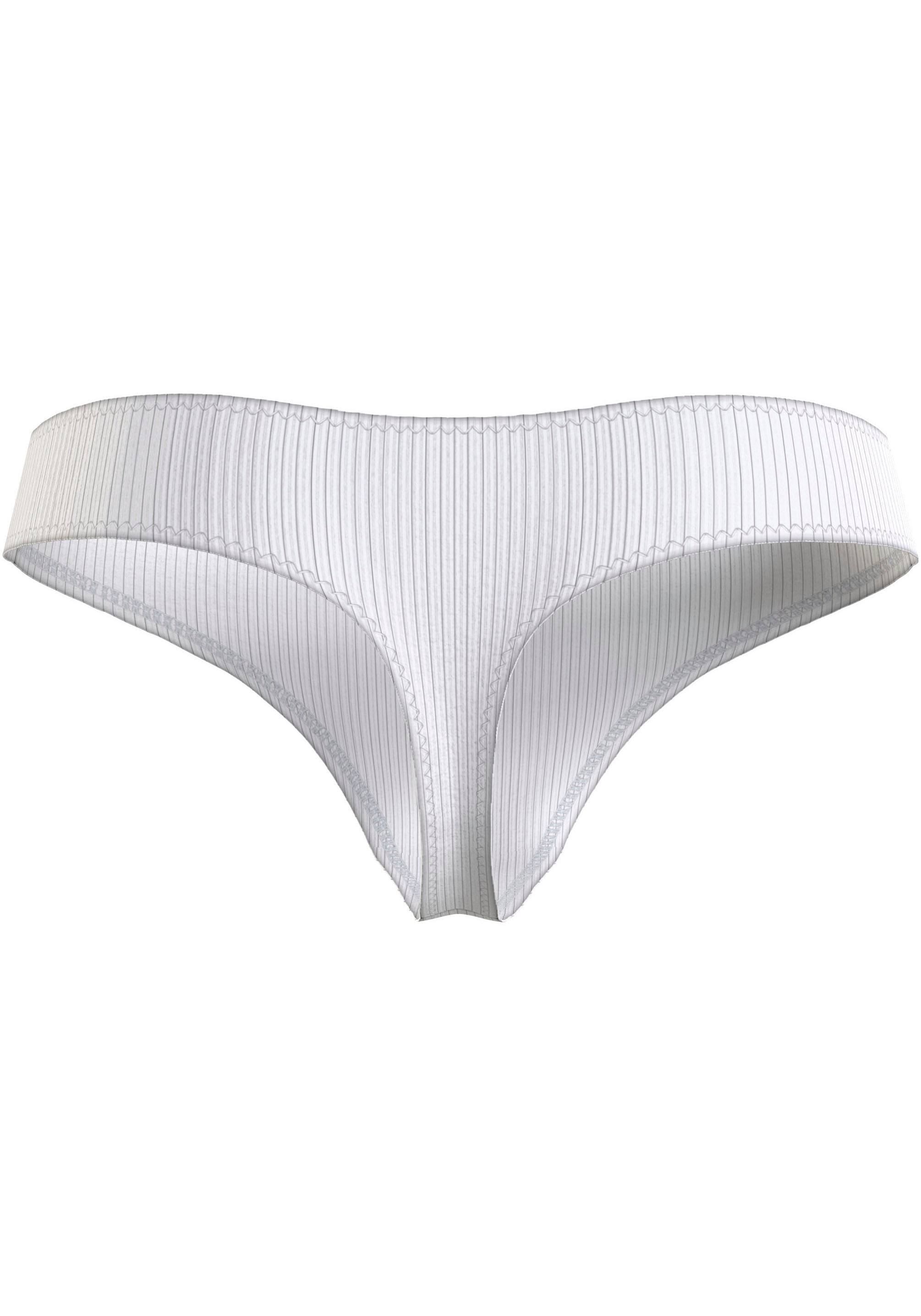 Tommy Hilfiger Underwear Slip »3P THONG (EXT. SIZE)«, (Packung, 3 St., 3er), in Rippoptik mit Tommy Hilfiger Logo-Badge
