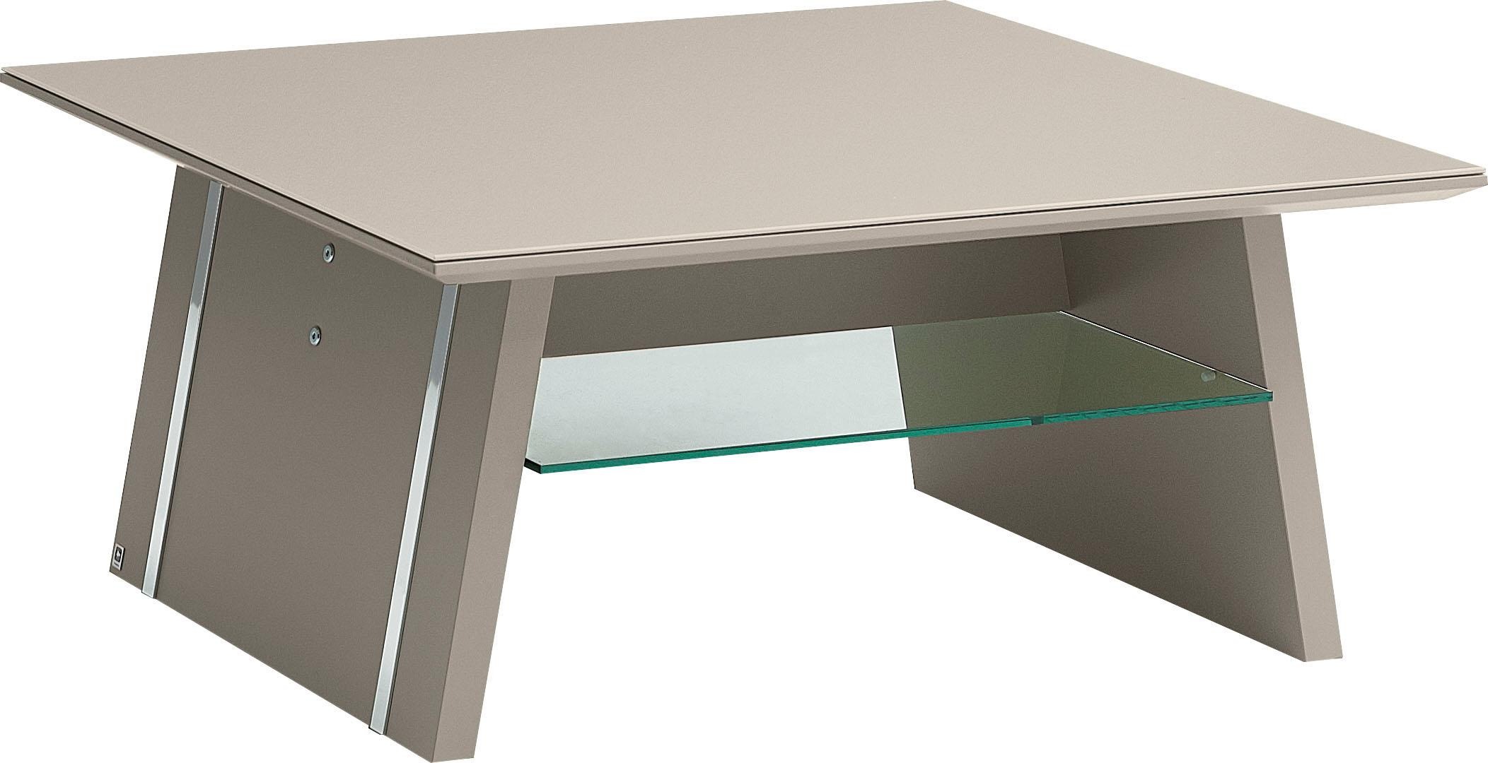 LEONARDO Couchtisch »CUBE«, mit Ablage, mit feinen Chromakzenten, Breite 90 cm