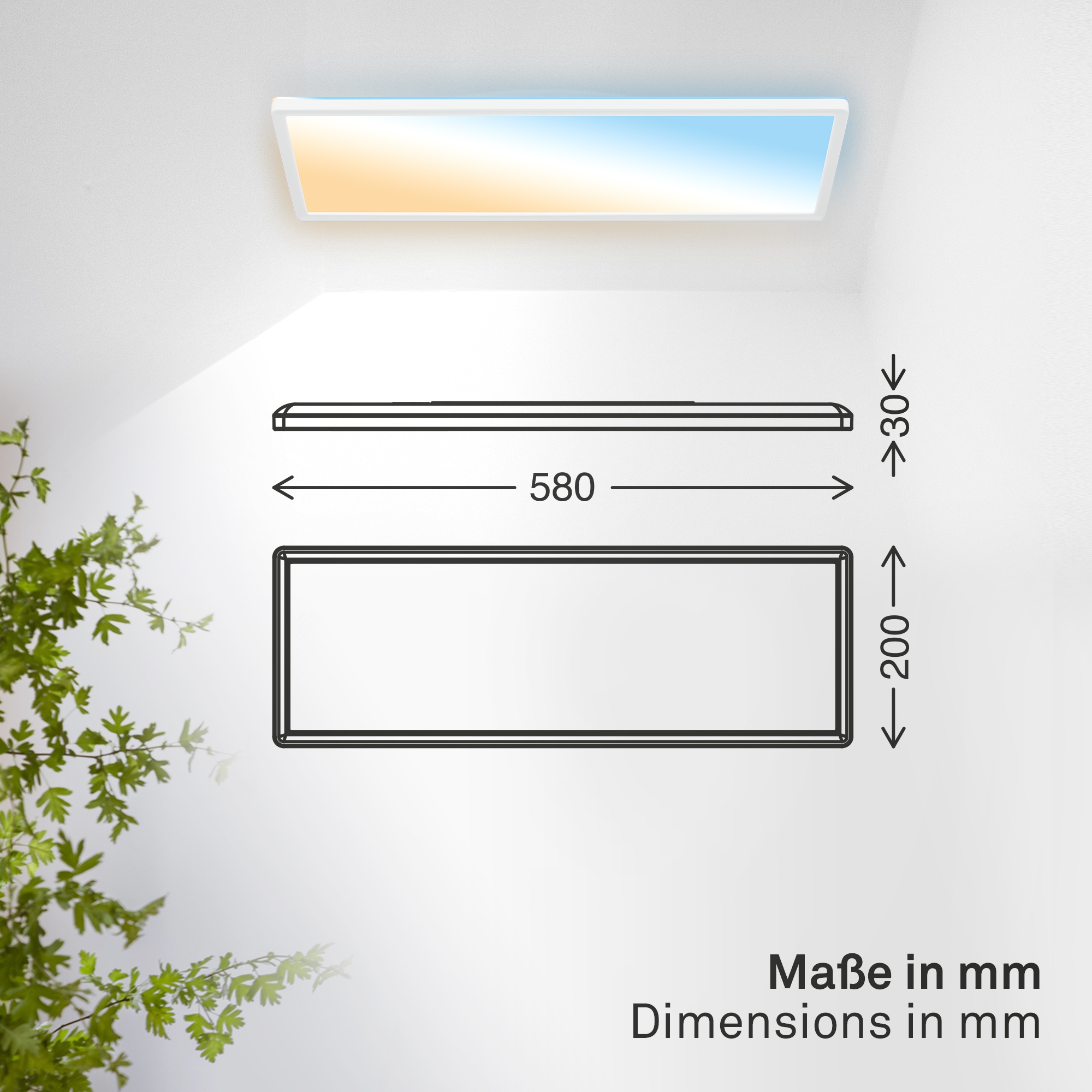B.K.Licht LED Panel »SHALLOW« LED-Board 1 Stk. Neutralweiß 58x20x3 cm, Badlampe, Badezimmer, Küche, Wohnzimmer