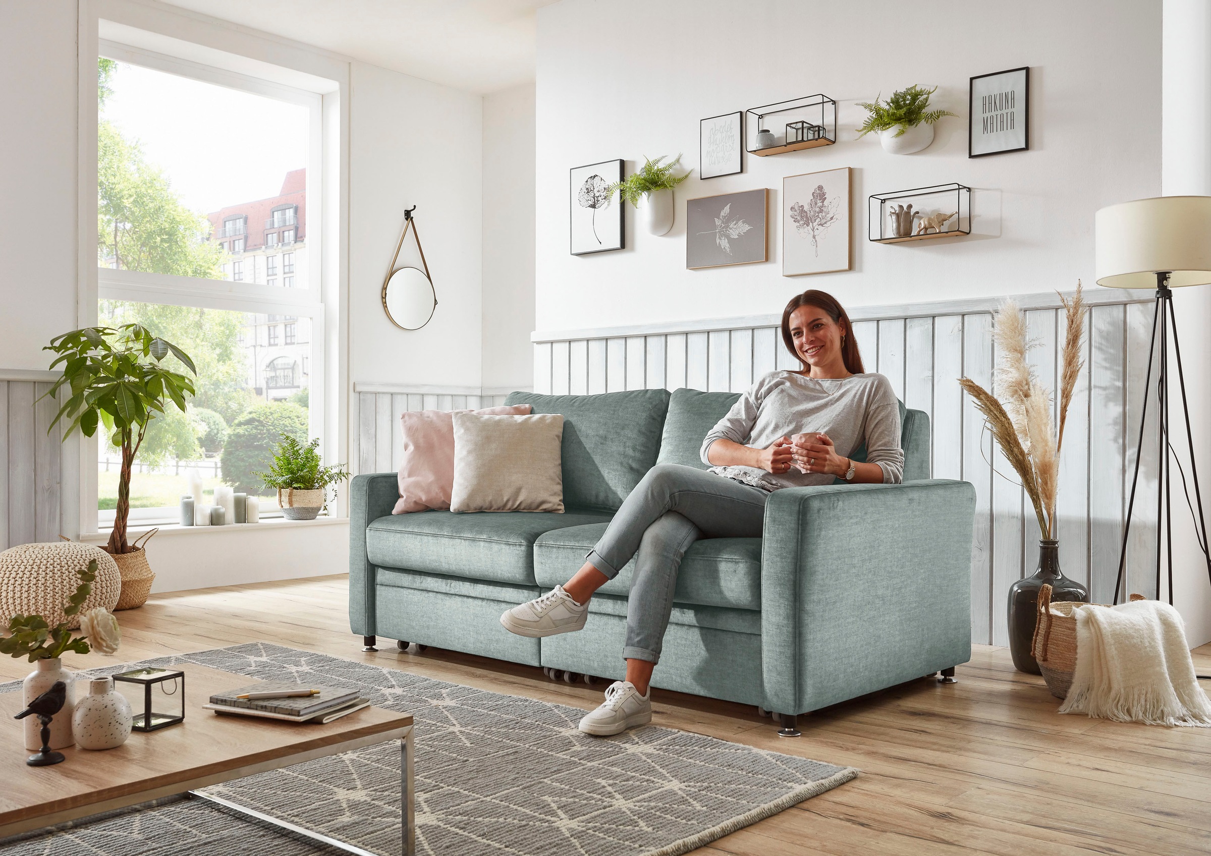 Die PlanBar Schlafsofa »MP-PD19021« mit Längsschläferfunktion 80 bzw. 160x210 cm