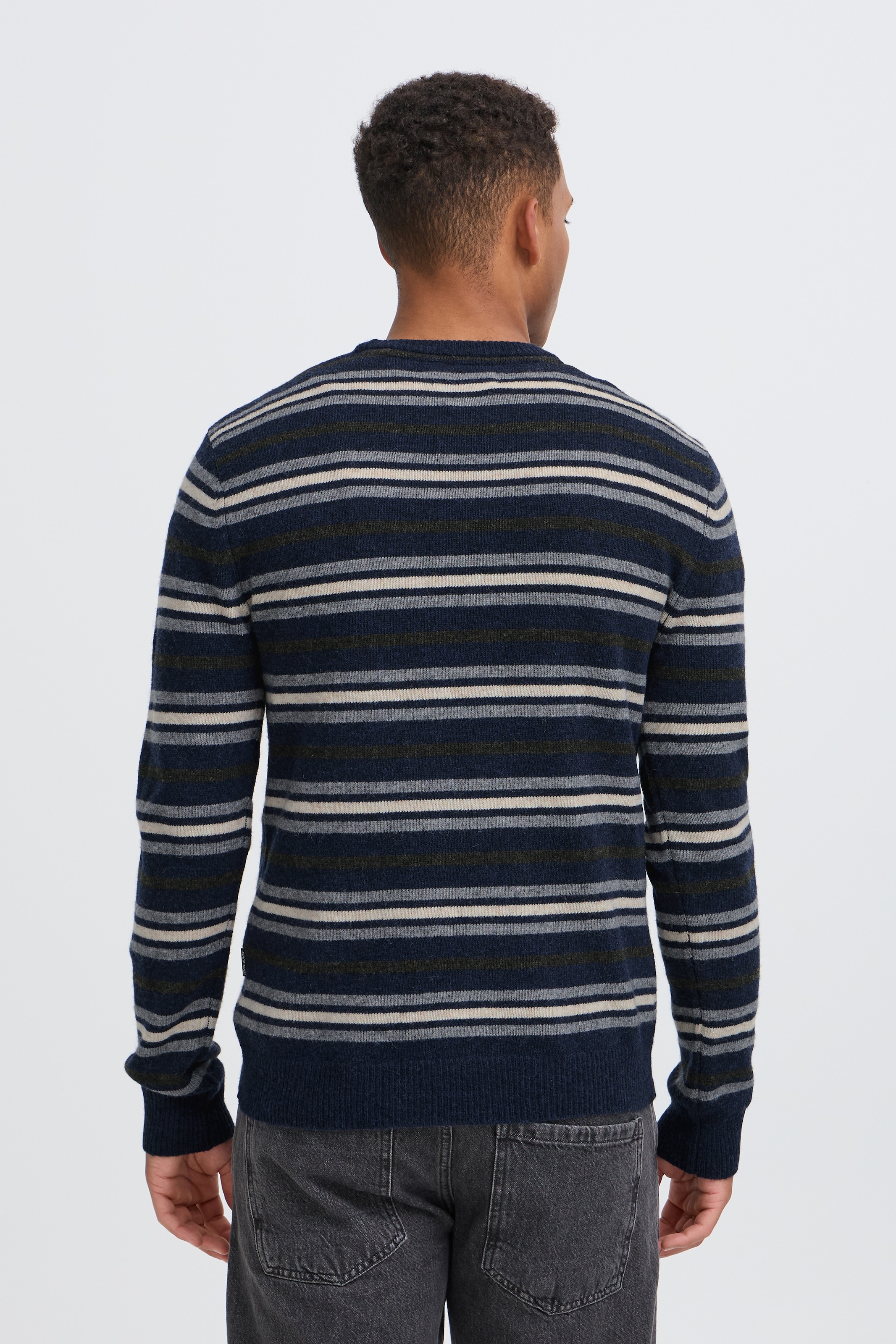 Blend Rundhalspullover »BHBRANKO CREW KNIT STRIPE« Wollmischung, regular fit