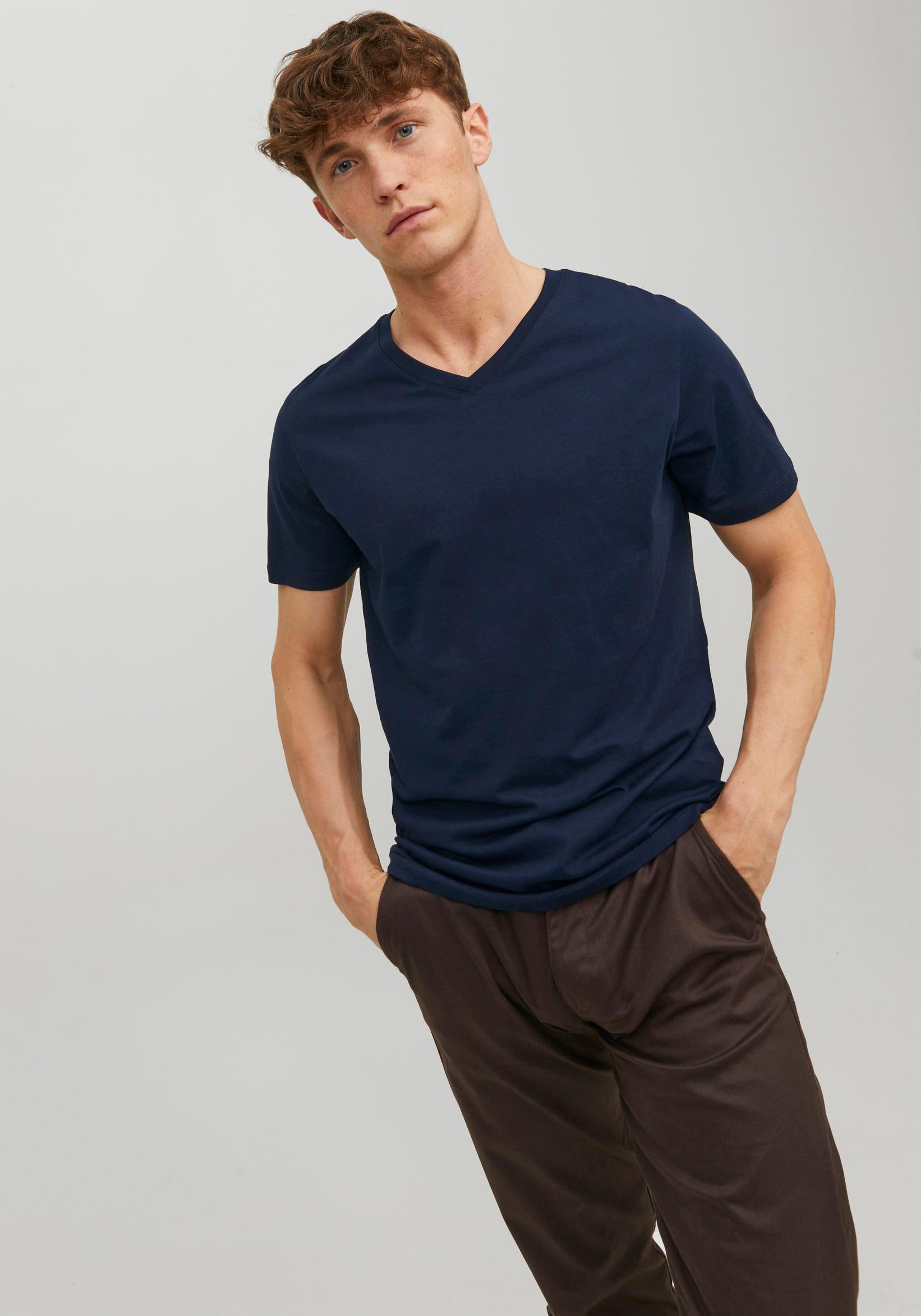 Jack & Jones V-Shirt »JJEORGANIC BASIC TEE«