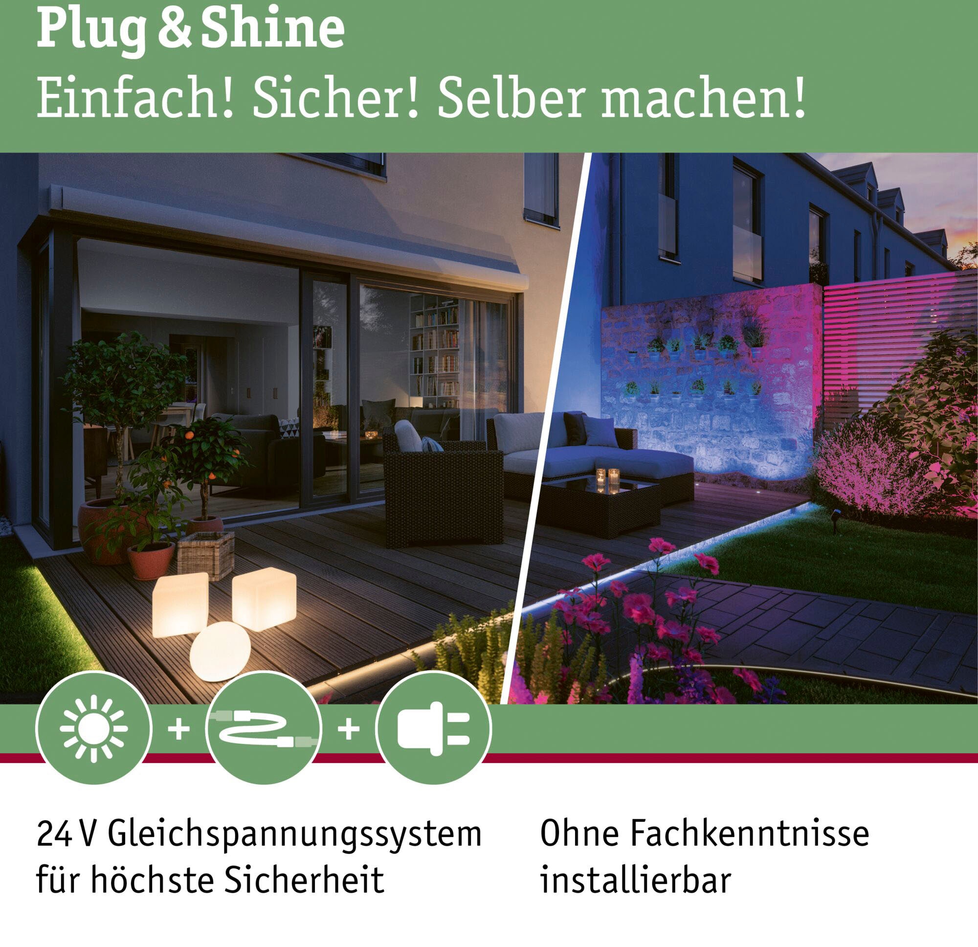 Paulmann LED Gartenstrahler »Plug & Shine«, 3 flammig, Leuchtmittel LED-Modul | LED fest integriert, LED-Modul, IP67, 3000K