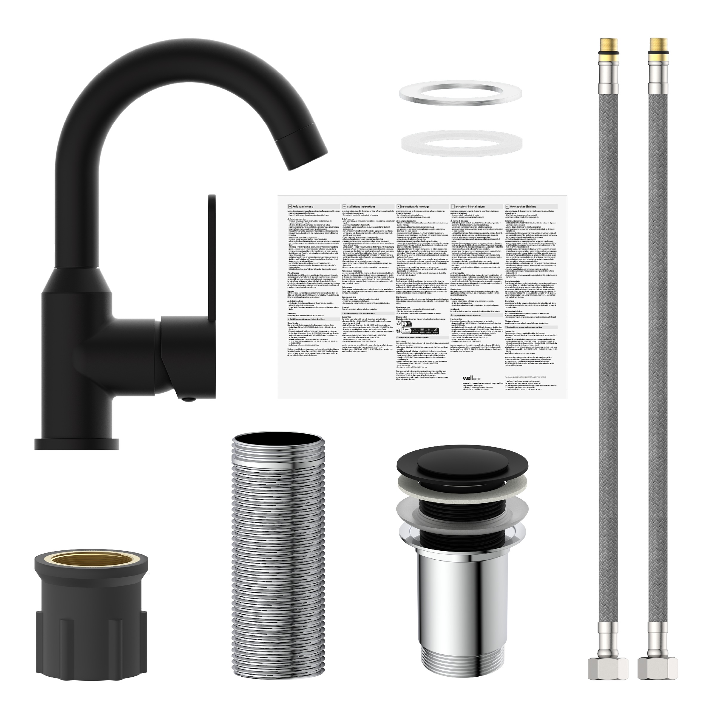 welltime Waschtischarmatur »Adria« inkl. Pop-Up Ablaufventil,  Eco-Click-Funktion, inklusive Pop-Up Ablaufventil