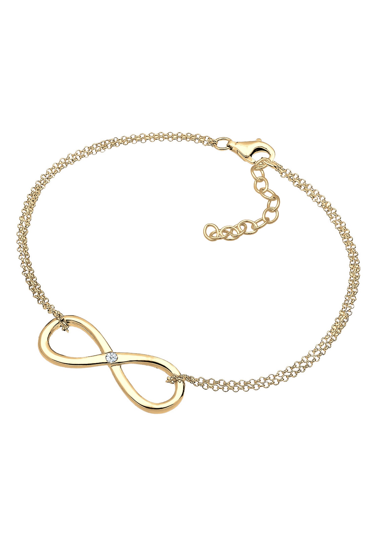 Elli DIAMONDS Armkette »Armband Diamanten Infinity Diamant Weiß Brillantschliff (0.03 ct) 925 Sterling Silber«
