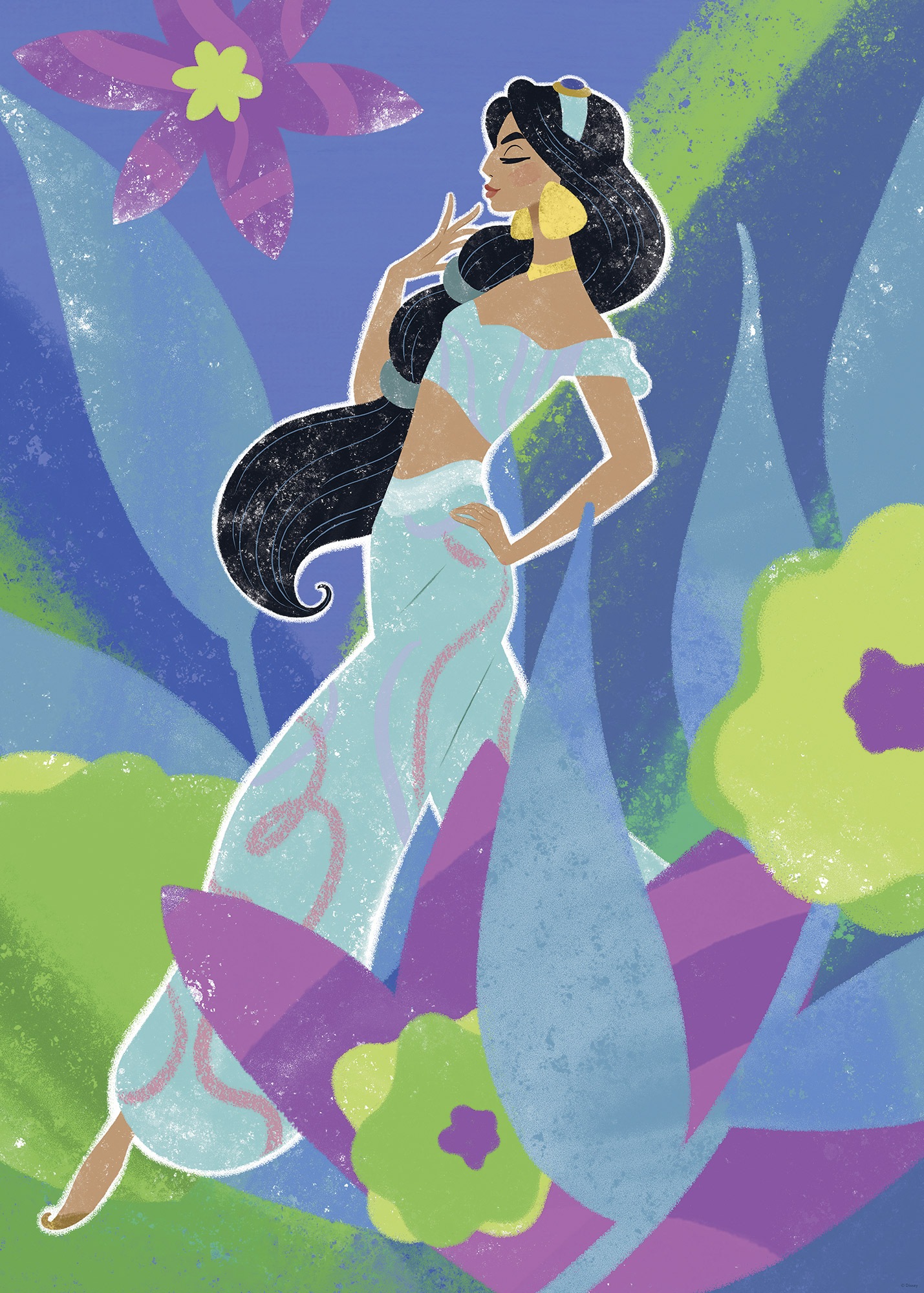 Komar Wandbild »Disney Princess Jasmine in Blue«, Disney, (Set, 1 St.), 50 x 70 cm (Breite x Höhe) - Kinderzimmer, Dekoration