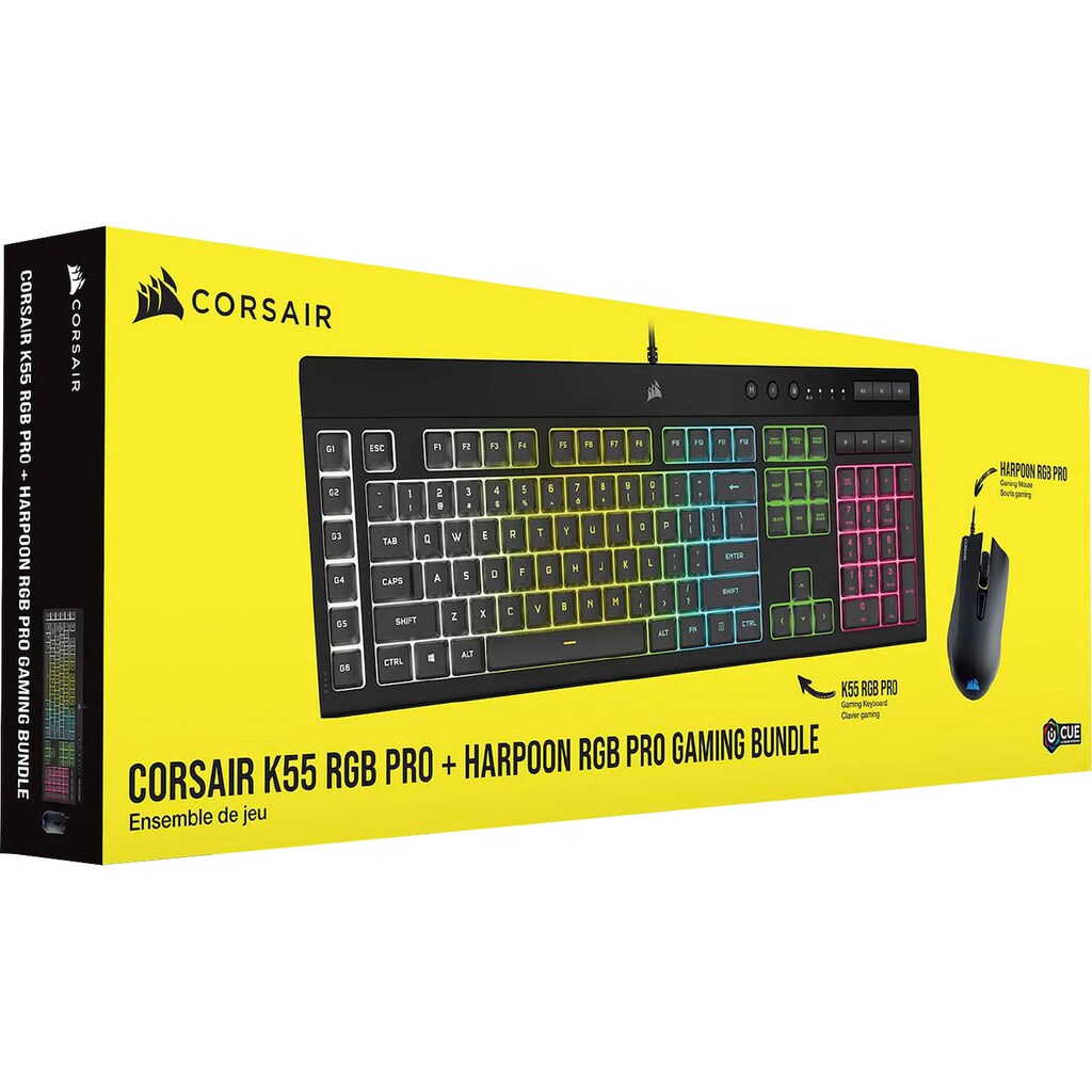 Corsair Tastatur- und Maus-Set »K55 RGB PRO QWERTZ+ HARPOON RGB PRO Gaming-Bundle (DE)«