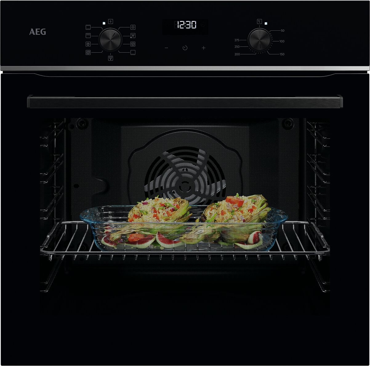 AEG Backofen-Set »HH24BSISML«, mit 1-fach-Teleskopauszug, Aqua Clean, SaphirMatt®-Induktionskochfeld-Kratzresistente Oberfläche, Pizzastufe